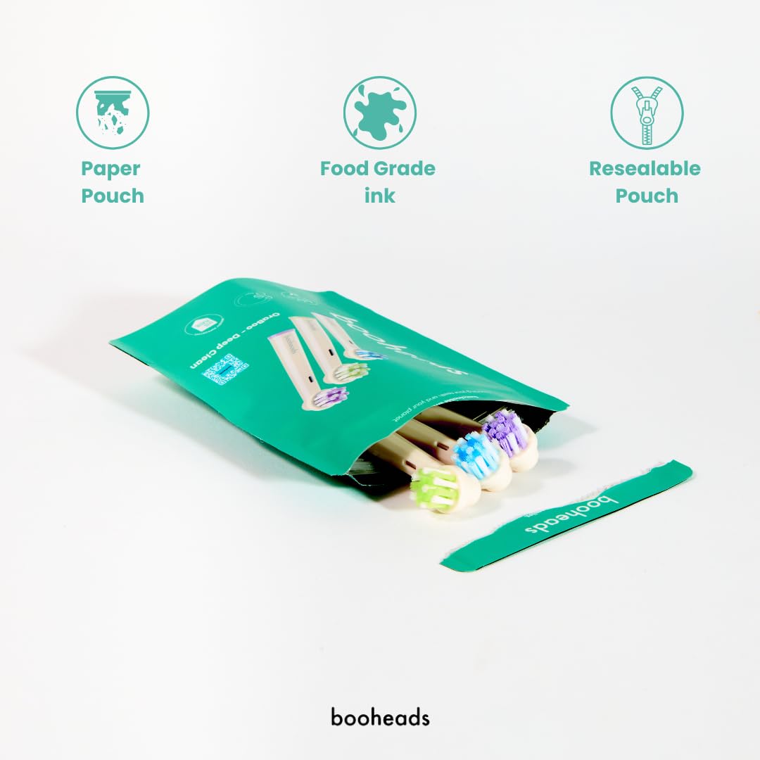 Oraboo Biodegradable Electric Toothbrush Replacement Heads for Oral-B - 3 Pack | Eco-Friendly, Recyclable & Zero Waste (Deep Clean, Multi-Angle) - Perfect for Travel, Home & Sustainable Oral Care Routine
