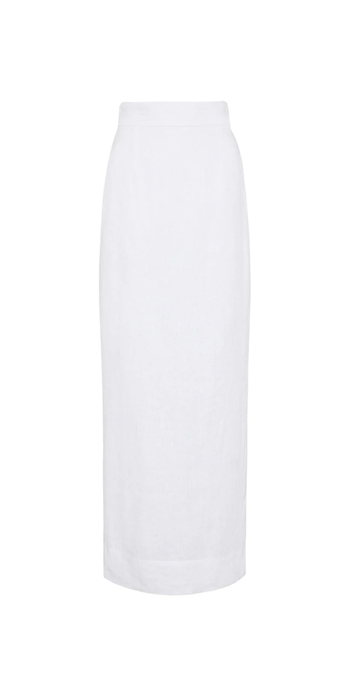 Emma Women's Ivory Pencil Skirt - Slim Fit Office Work Skirt for Business Professional & Formal Occasions