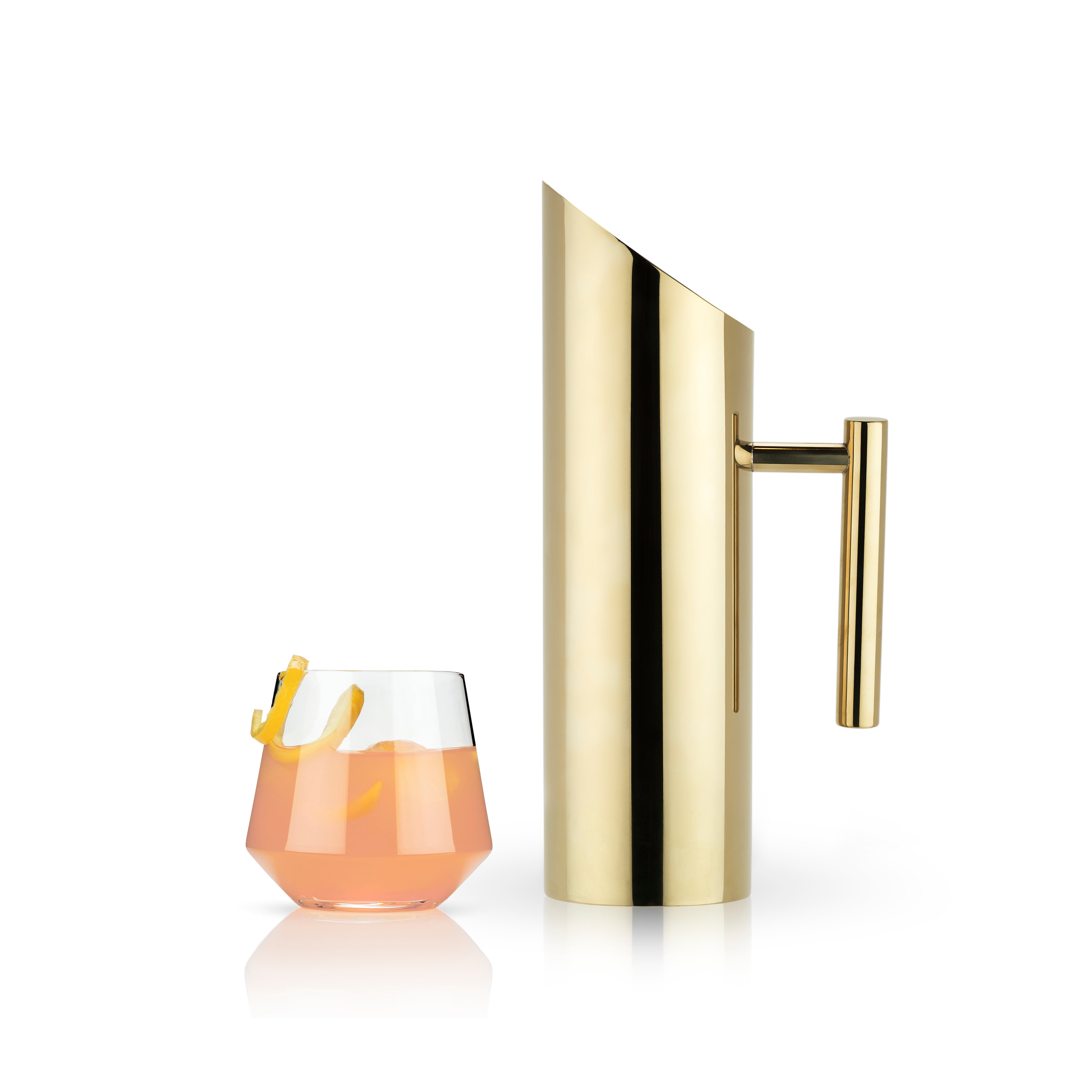 Premium Stainless Steel Pitcher with Gold Finish - Elegant & Durable Water Pitcher for Iced Tea, Lemonade & Cocktails - Perfect for Home, Kitchen & Outdoor Entertaining