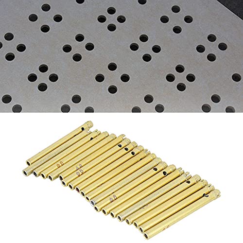 20Pcs 6.5 X 6mm Gold Brazing Drill Bits Set for Glass, Ceramic Tiles & Granite - Perfect for DIY Home Projects, Jewelry Making & Crafting