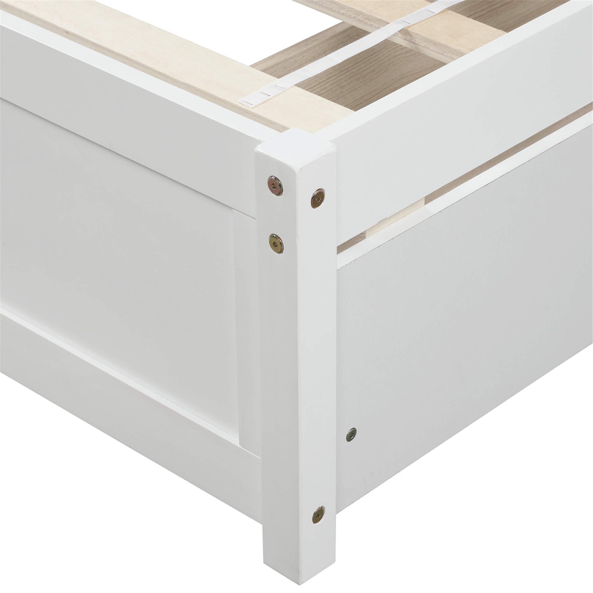 Twin Size Wooden Platform Storage Bed with Headboard & 2 Drawers - No Box Spring Needed - Perfect for Boys, Girls, Teens & Adults - Ideal for Small Bedrooms, Guest Rooms & Kids' Rooms