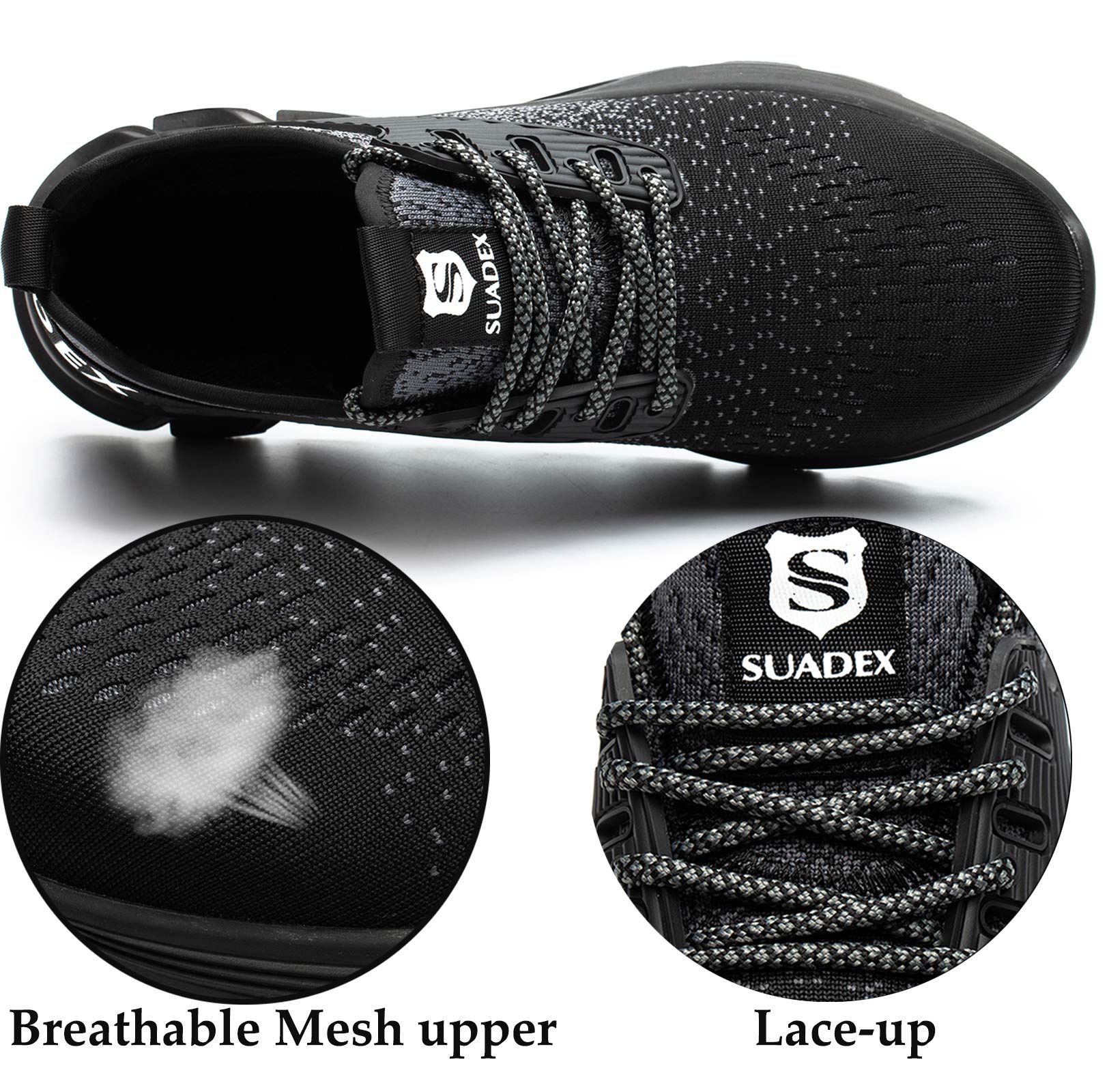SUADEX Steel Toe Sneakers for Men & Women - Indestructible Work Safety Shoes with Lightweight Comfort & Slip-Resistant Composite Toe | Perfect for Construction, Warehouse & Industrial Work