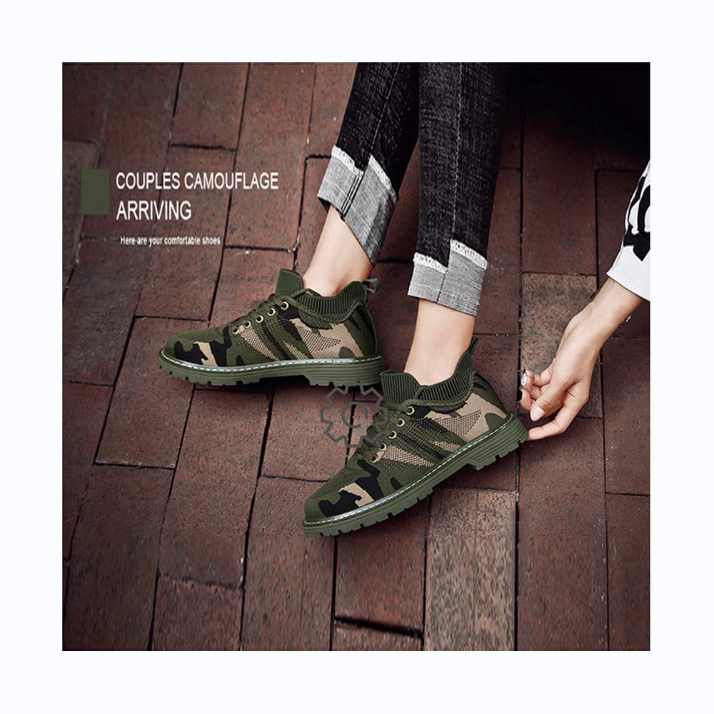 Haolin Women's & Men's Trekking Shoes - Flat Round Toe Sport Sneakers with Insoles for Hiking & Casual Wear (Green, Size 35) | Perfect for Outdoor Adventures & Everyday Comfort