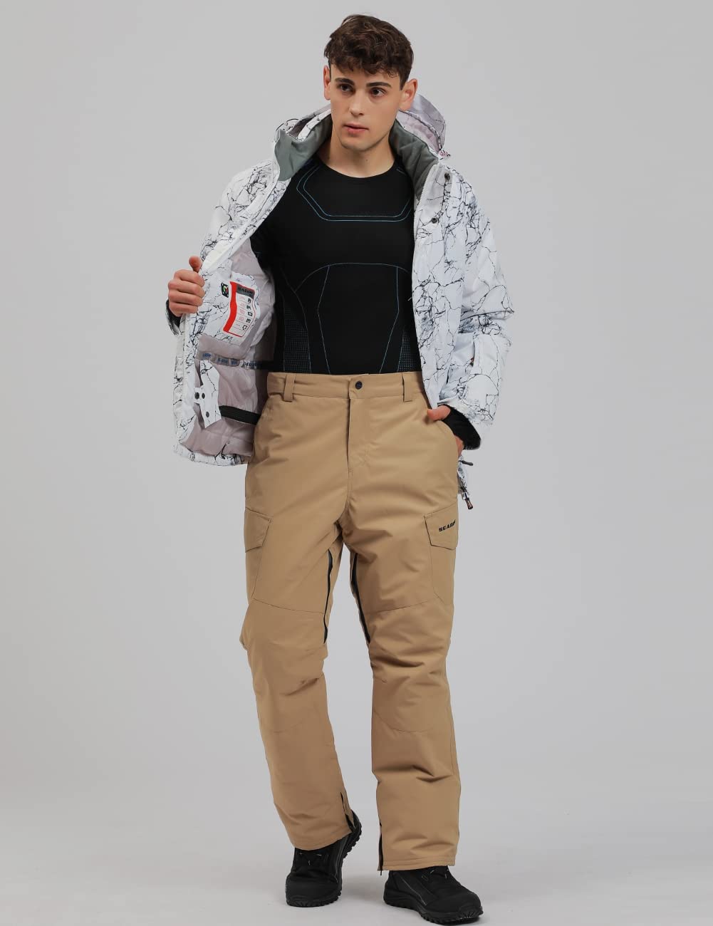 YEEFINE Men's Waterproof Ski Suit Set - Winter Snowboard Jacket & Pants for Outdoor Activities | Warm Snowsuit for Skiing, Snowboarding & Cold Weather Adventures
