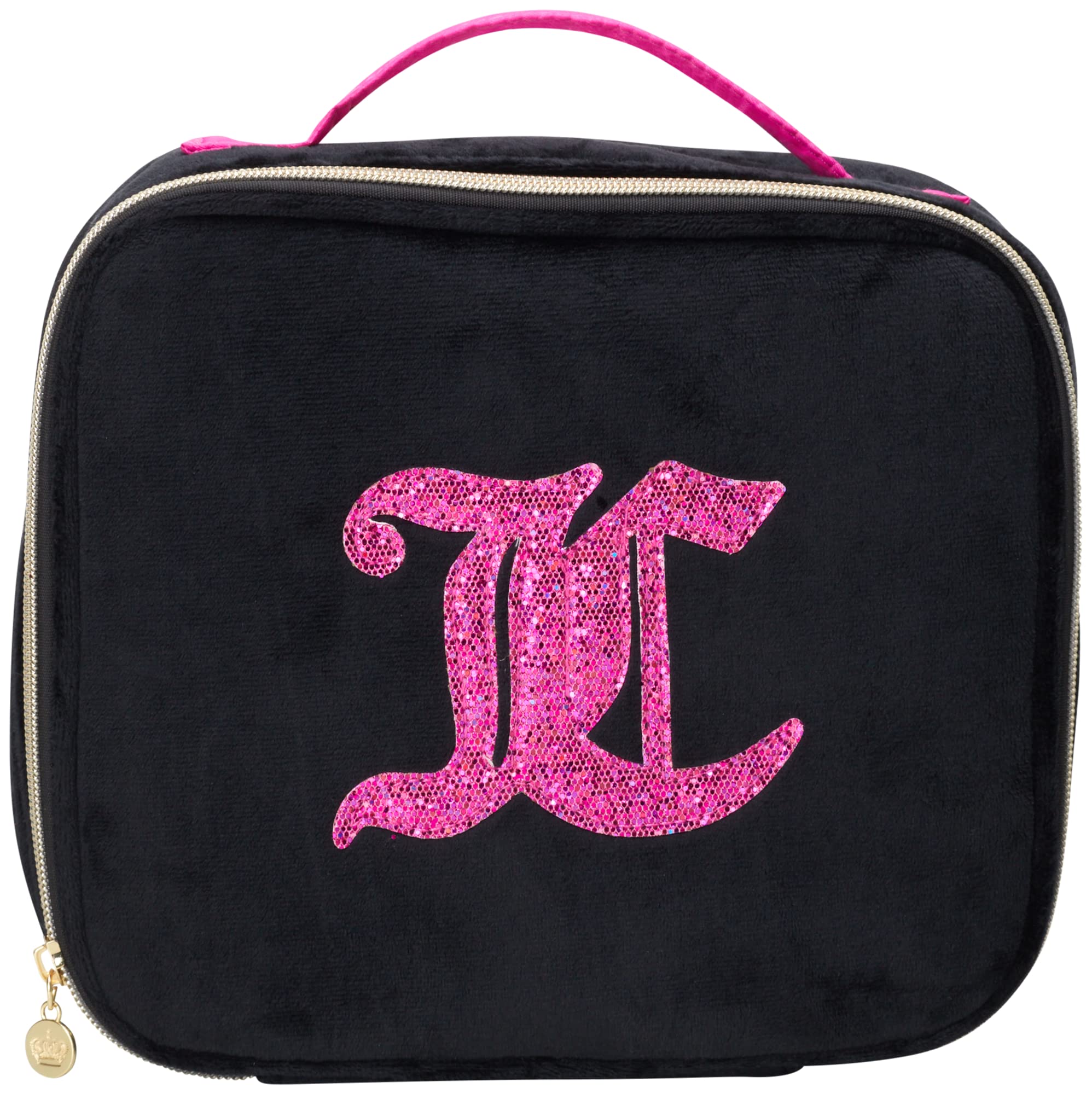 Juicy Couture Women's Travel Cosmetic Bag - Waterproof Makeup & Toiletries Organizer with Multiple Compartments, Black One Size | Perfect for Vacation, Gym, Business Trips & Daily Essentials Storage