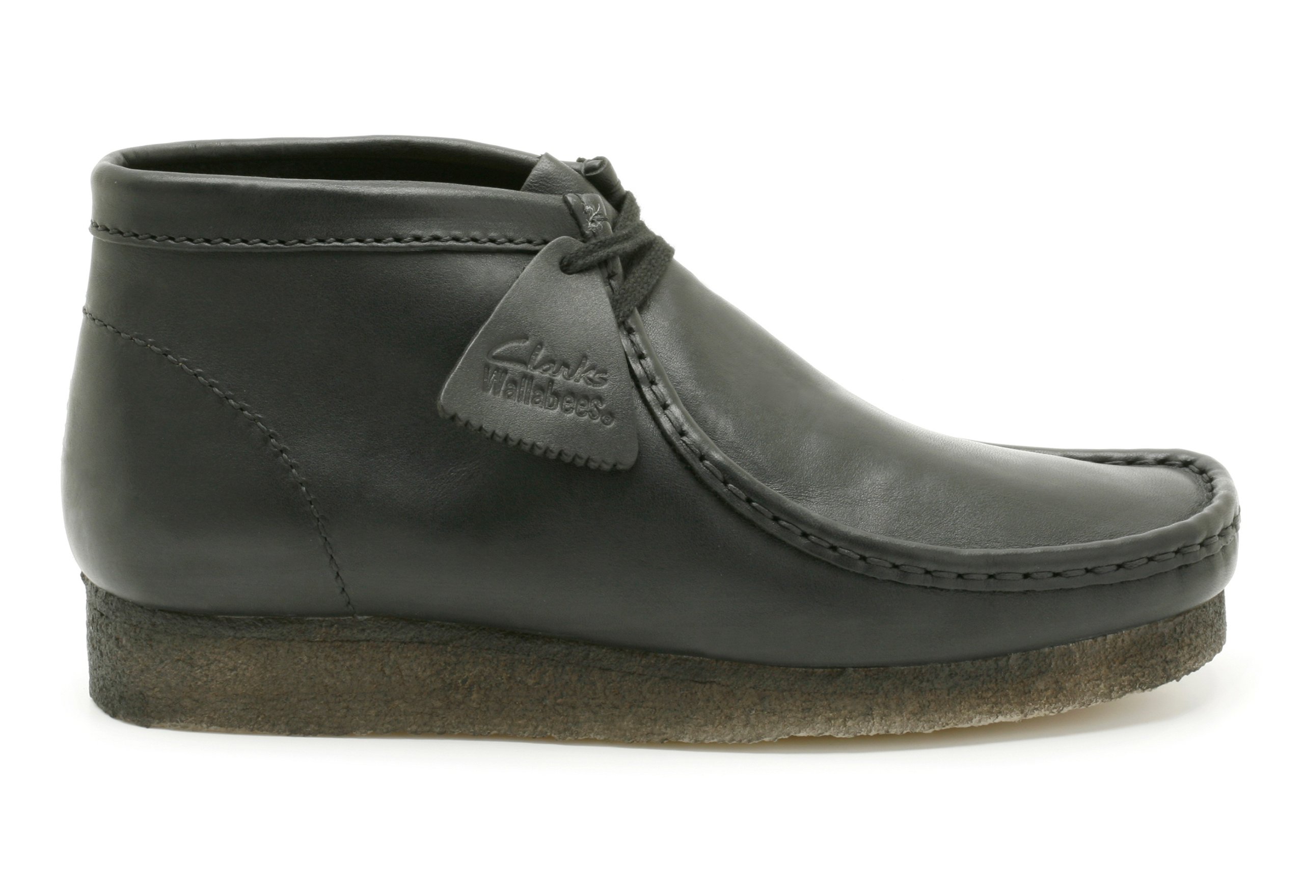 Clarks Wallabee Boot 00111593 Black Smooth Leather - Comfortable Men's Casual Shoes for Everyday Wear & Outdoor Activities