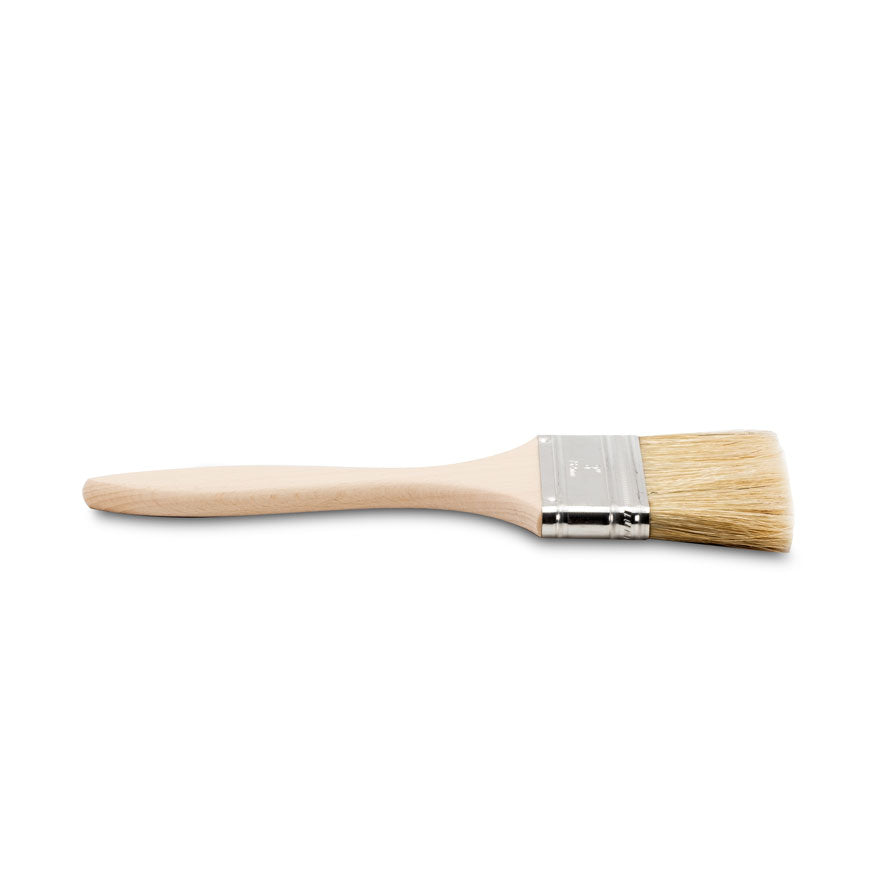 3 Inch Wide Flat Paint Brush with Natural Bristles & Wooden Handle - Perfect for Oil, Acrylic Painting & DIY Home Projects