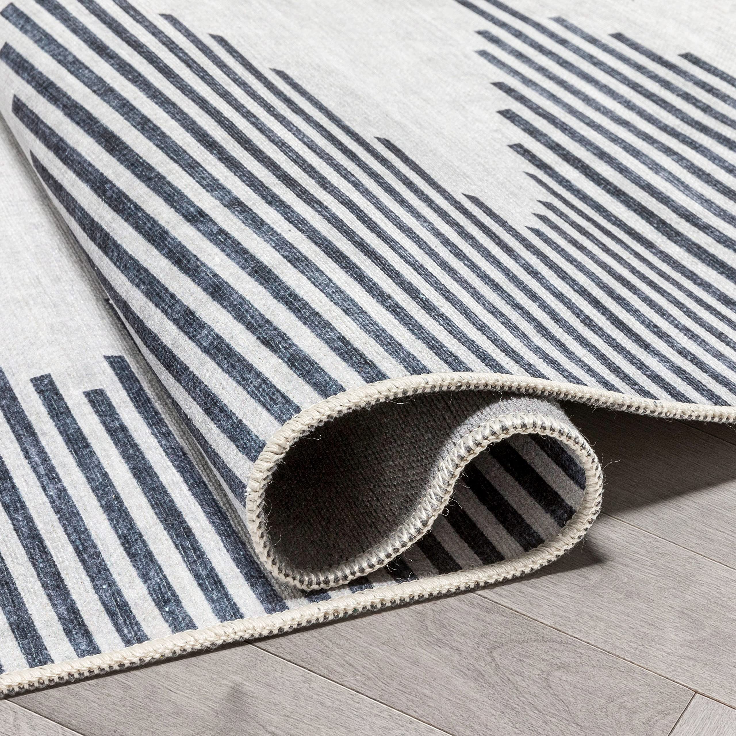 Well Woven Apollo Bree Moroccan 5' x 7' Ivory Grey Distressed Machine Washable Area Rug - Perfect for Living Room, Bedroom, or Office Decor