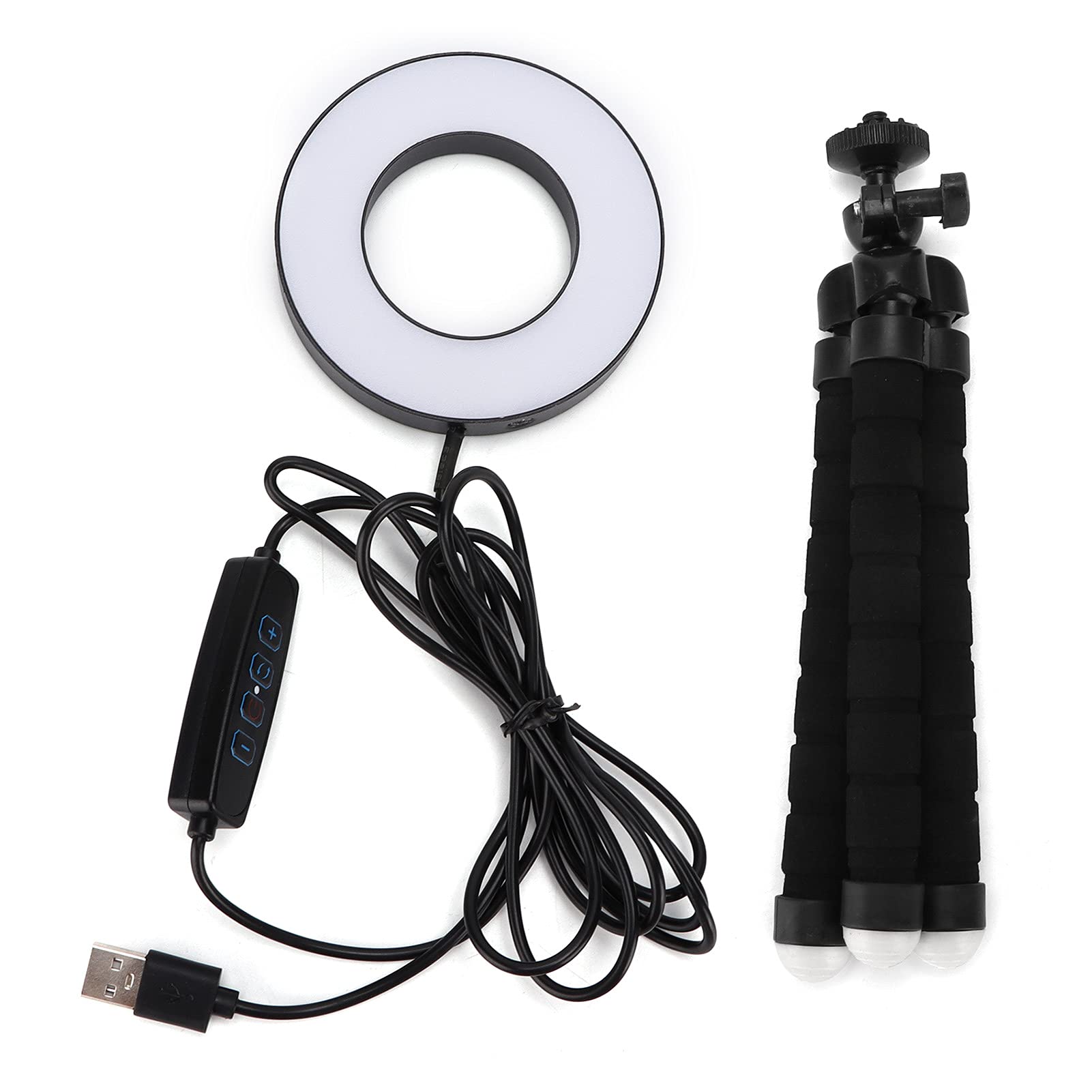 3.5 Inch LED Ring Light with Dimmable Brightness & USB Power - Perfect for Makeup, Manicure, Tattoo Salon, Photography, YouTube Live Streaming & Selfies - Includes Adjustable Tripod Stand for Professional Studio Lighting