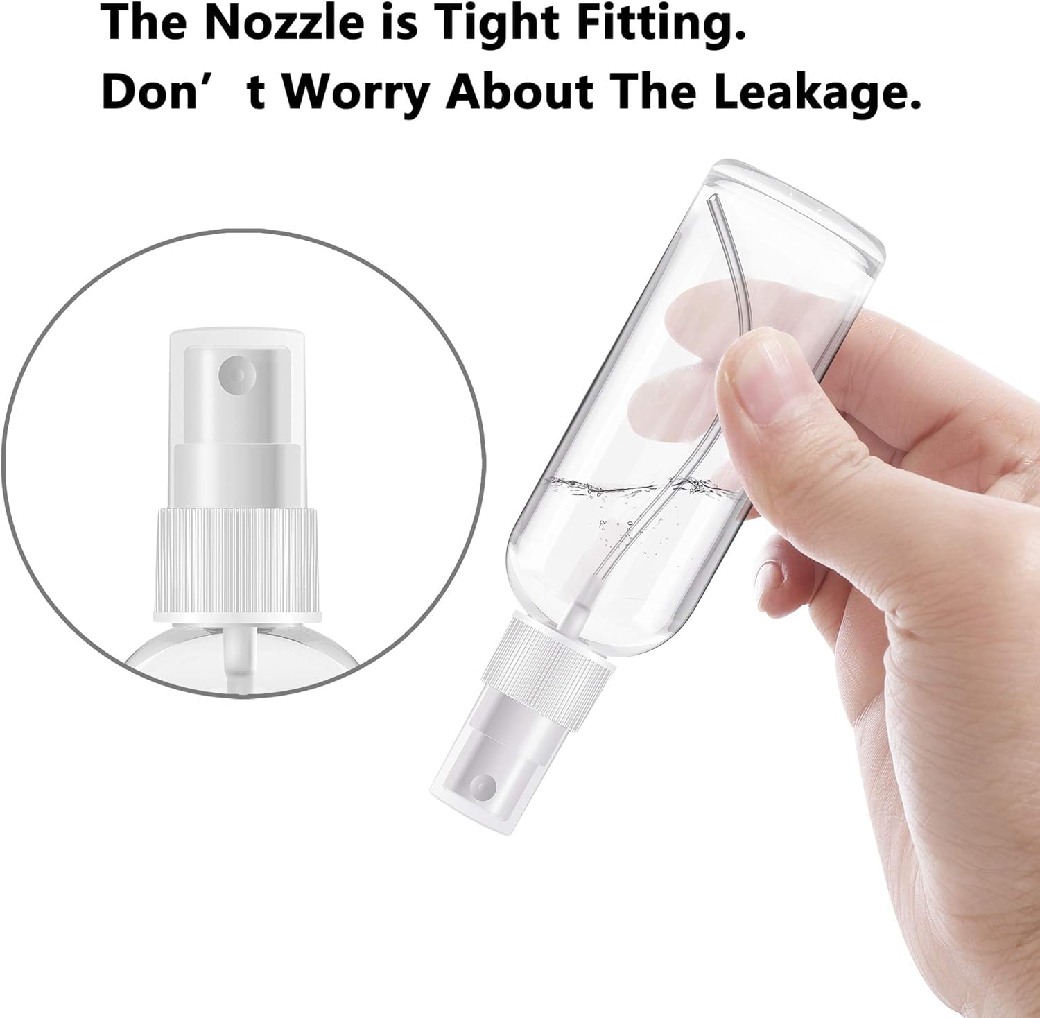 ikis 100ml Refillable Fine Mist Spray Bottles (Set of 3) - Transparent Plastic Empty Bottles for Cleaning, Home, Office, Car & Travel | Perfect for DIY Beauty, Plant Care & Household Cleaning Solutions