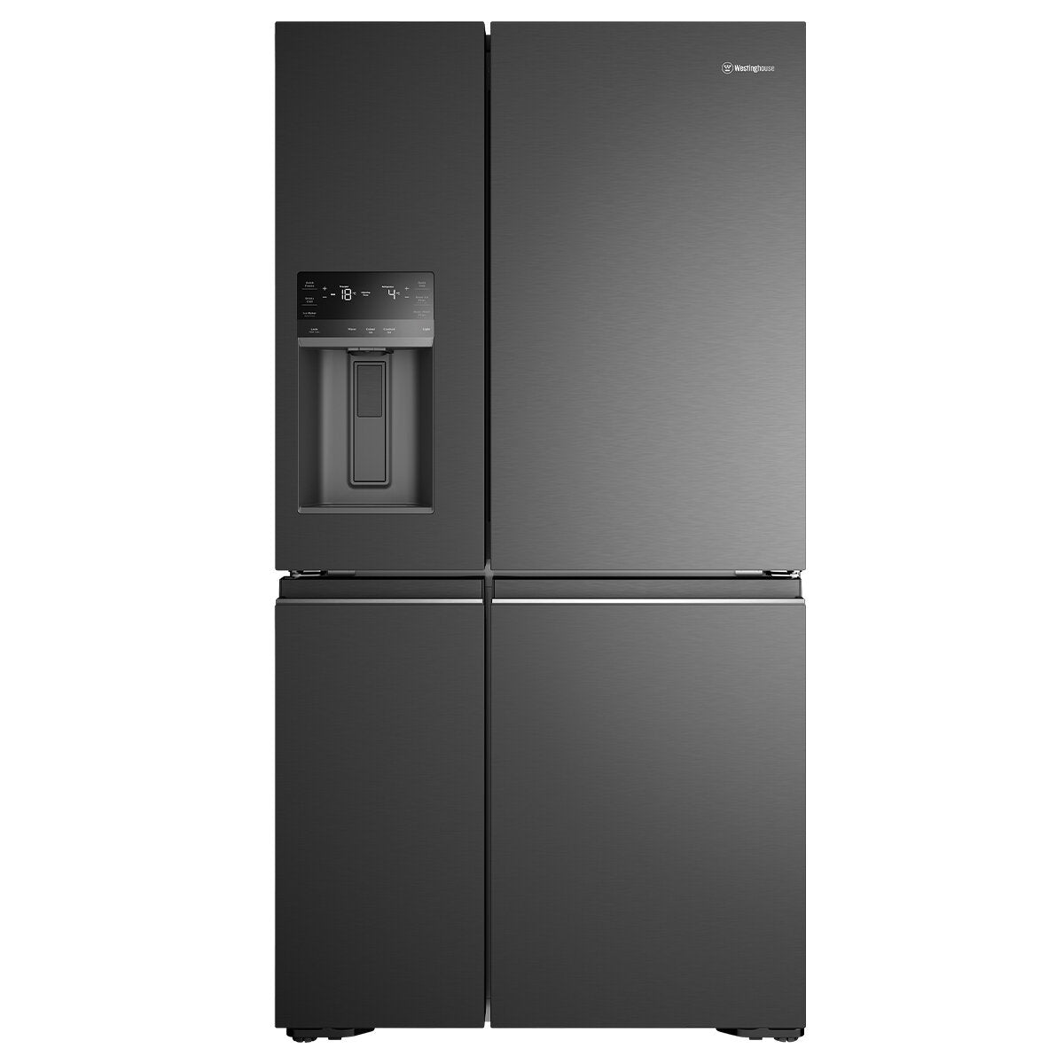 Westinghouse 609L Quad Door Refrigerator with Ice and Water Dispenser - Matte Black WQE6170BB - Perfect for Large Families, Entertaining & Modern Kitchens