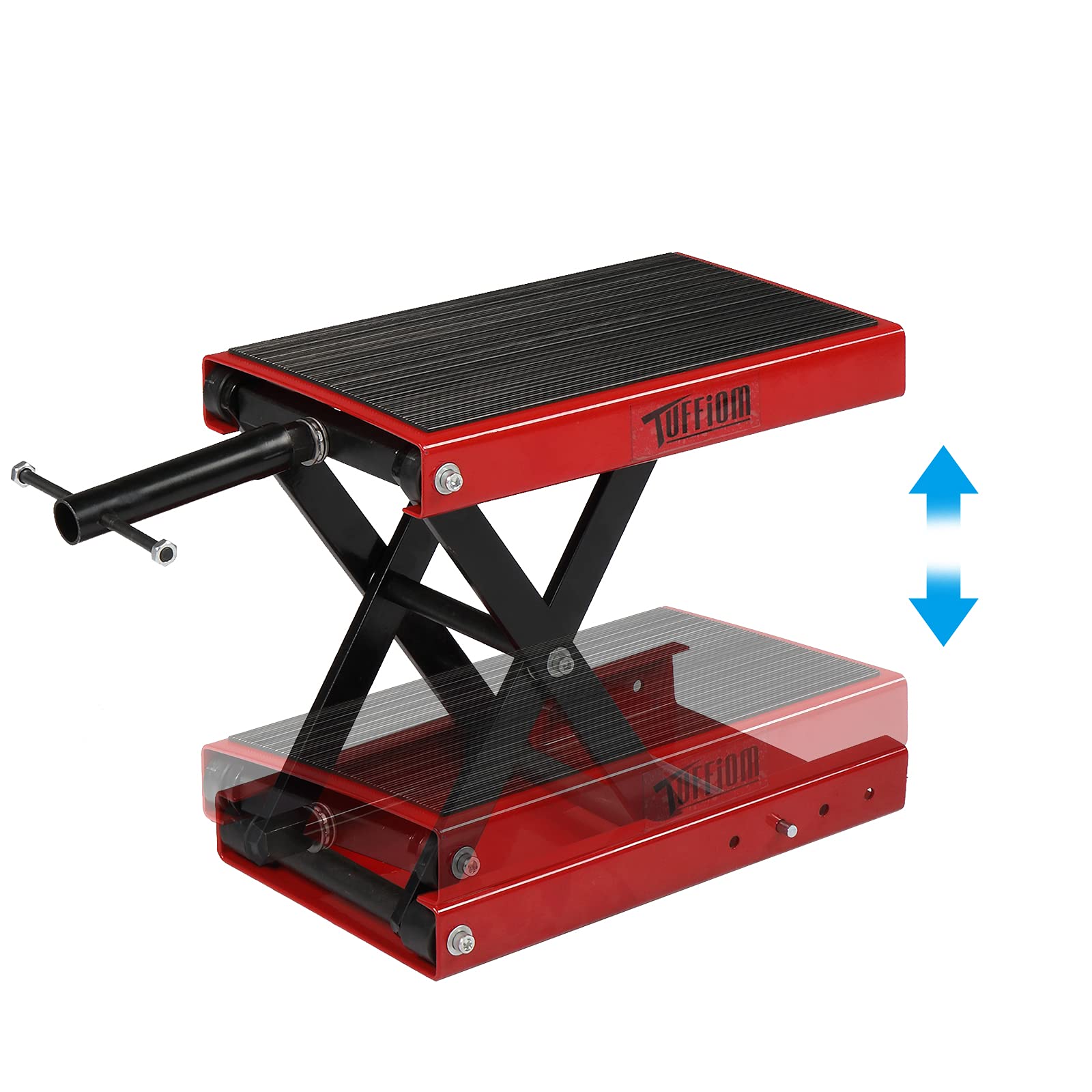 TUFFIOM 1100LBS Motorcycle Lift Jack - Adjustable Scissor Stand for Dirt Bike & ATV - Garage Workshop Use
