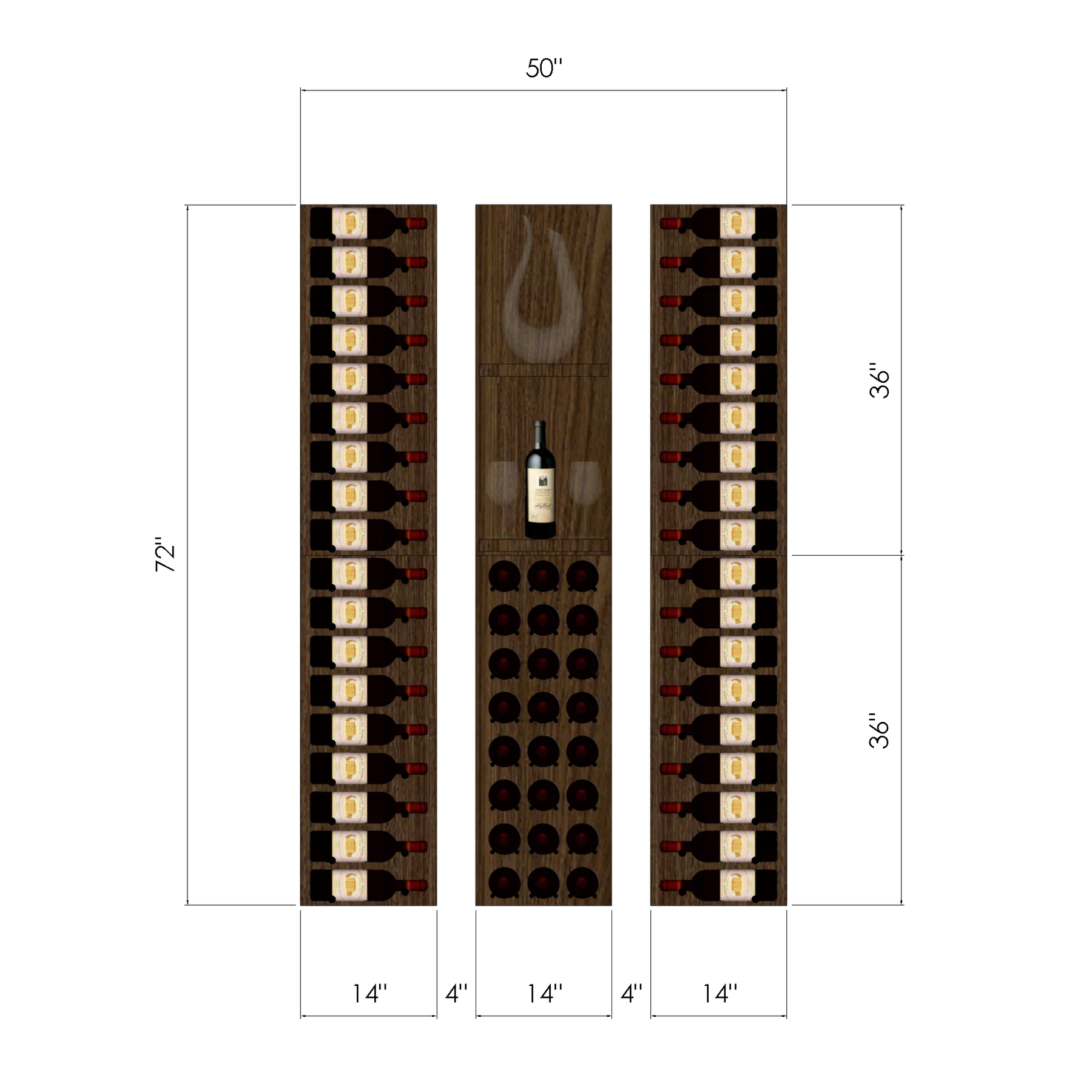Blue Grouse THE SHOW VINdustry Wine Wall - Premium Wine Display Rack for Home, Bar, Restaurant & Wine Cellar Organization