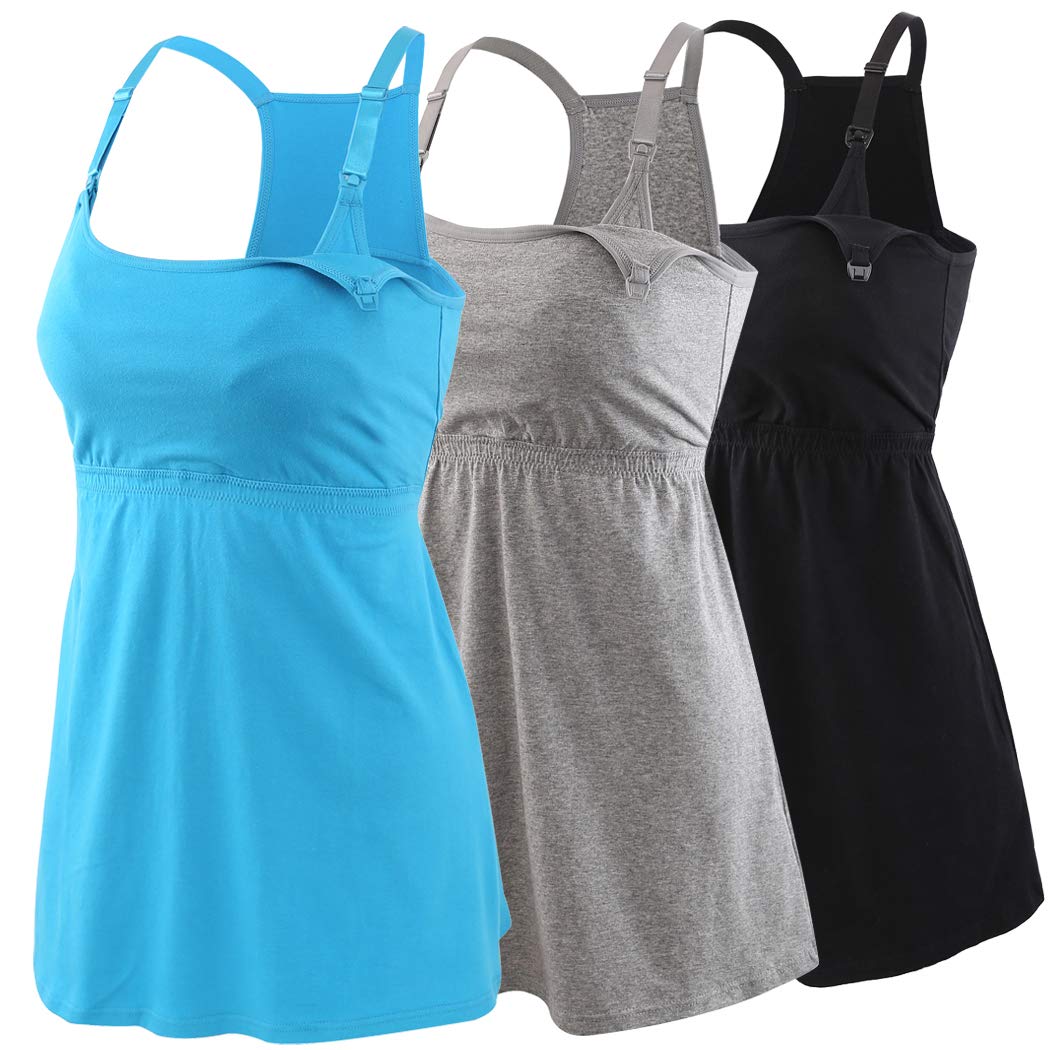 KUCI Maternity Nursing Tank Top - Soft Comfortable Breastfeeding Cami for Pregnant & Nursing Moms | Perfect for Sleeping, Lounging & Everyday Wear During Pregnancy & Postpartum
