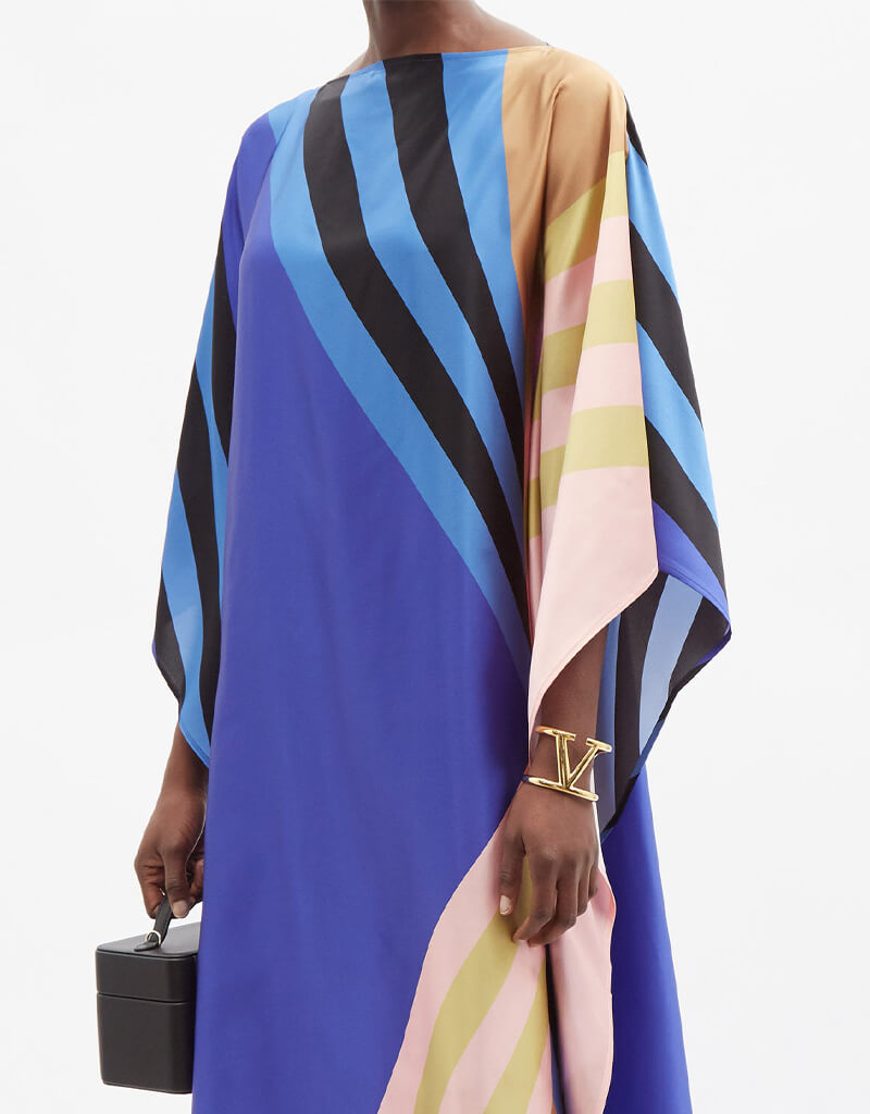 Luxury Blue Satin Silk Kaftan Dress for Women - Elegant Soft Loungewear & Beach Cover Up - Perfect for Spa Days, Vacation Wear and Summer Evenings