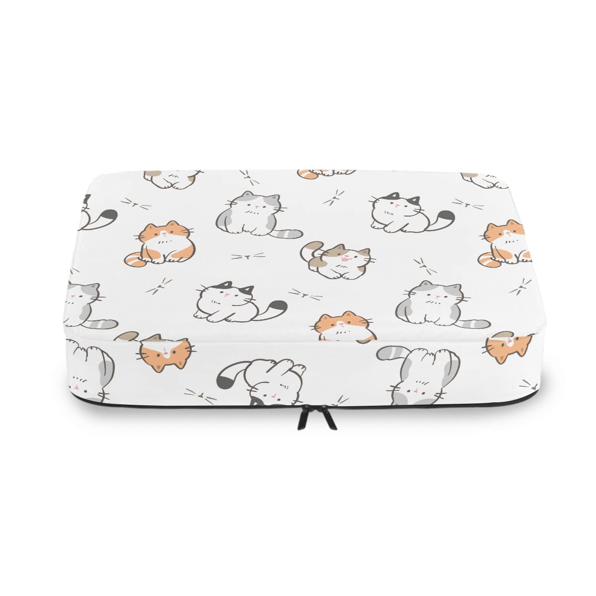 **MNSRUU Packing Cubes Set - 4 PCS Cartoon Cat Compression Travel Organizer Bags for Suitcases & Luggage | Perfect for Business Trips, Vacations & Weekend Getaways**