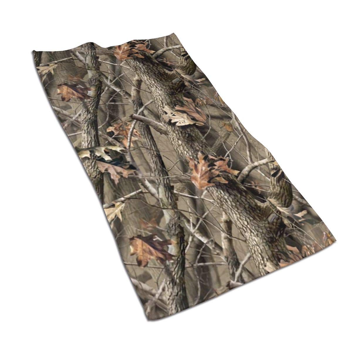 Premium Hunting Autumn Camo Microfiber Towels - 15.7x27.5 Inch Super Absorbent Quick Dry Hand & Face Towels for Bath, Gym, Spa - Perfect for Outdoor Adventures, Camping & Hunting Trips