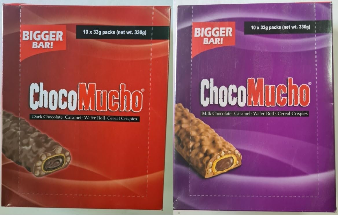 ChocoMucho Milk Chocolate Caramel Wafer Rolls - Crispy Snack Crackers (Pack of 10, 8.81 Oz) - Perfect for Breakfast Cereal, Office Snacks & Party Treats