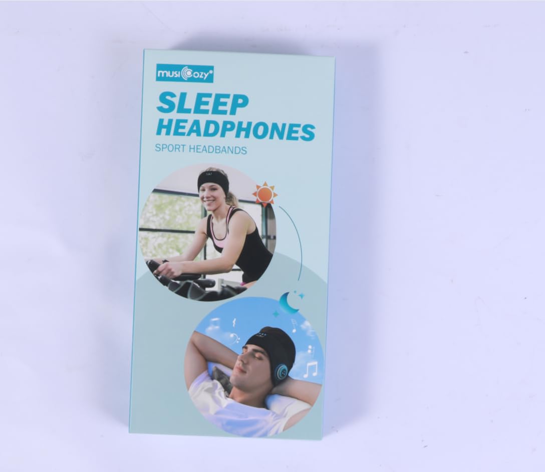 Musicozy Bluetooth Sleep Headphones Headband - Wireless Sleeping Headphones with HD Hi-Fi Speakers, Comfortable Headband for Side Sleepers, Travel, Meditation, Yoga & Audiobooks - Perfect Gift for Insomnia Relief & Relaxation (Ideal for Nighttime Use, Airplane Travel & Stress Relief)