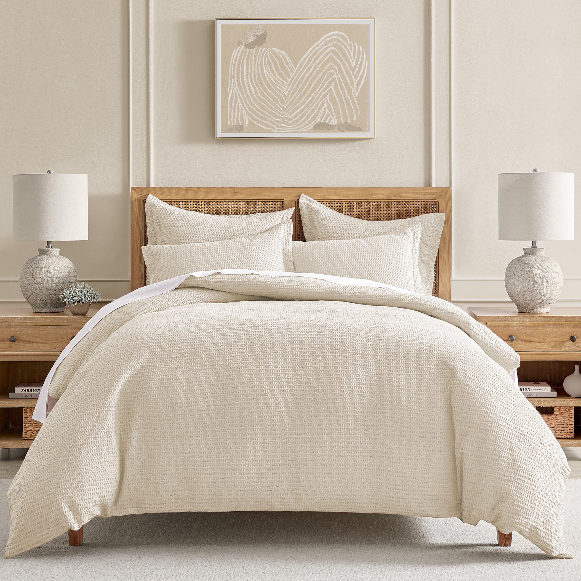 Premium Cloud Waffle Comforter Set - Ultra Soft Breathable Bedding for All Seasons | Cozy Home & Hotel Luxury Bedroom Decor