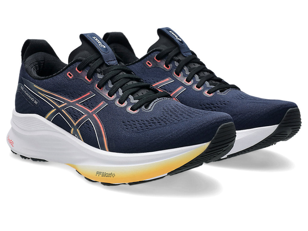 ASICS Men's GEL-Kayano 32 Running Shoes - 400 Midnight/Black - Premium Cushioning for Long-Distance Running & Marathon Training