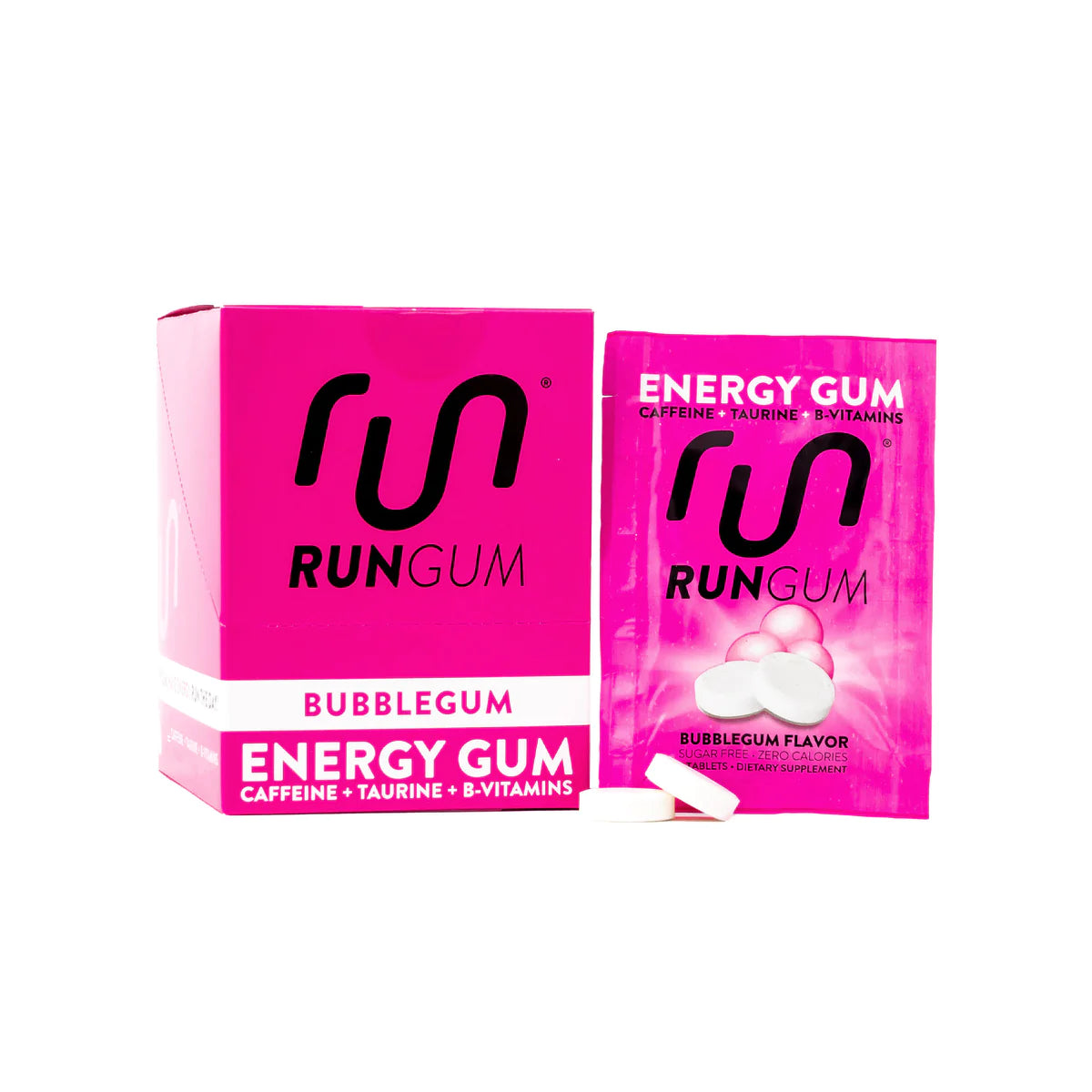 Run Gum Energy Gum Original - Caffeine Chewing Gum for Focus & Alertness (2 Pieces, Single Pack) - Perfect for Workouts, Studying & Long Drives