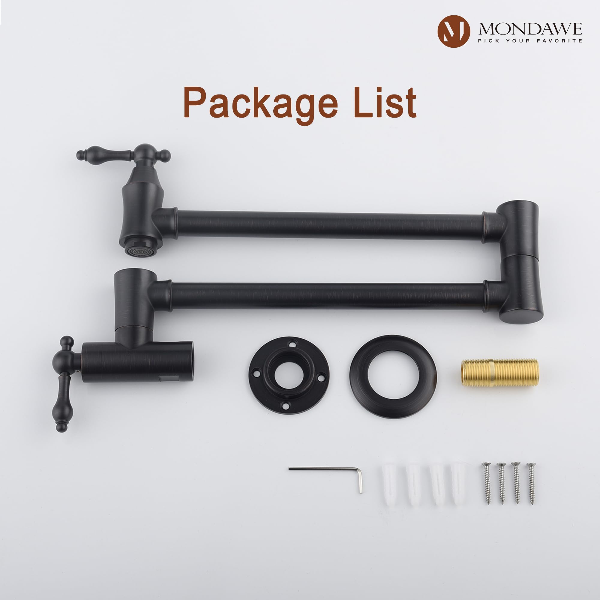 MONDAWE Matt Black Pot Filler Faucet - Wall Mounted Stove Faucet with 1.8 GPM Flow Rate & Double Joint Swing Arms - Lead-Free Brass Pasta Faucet for Kitchen - Perfect for Cooking, Pasta Making & Filling Large Pots Over Stove