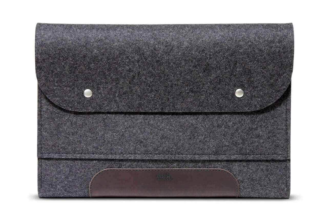 Premium Corriedale Wool & Leather Laptop Sleeve for 14