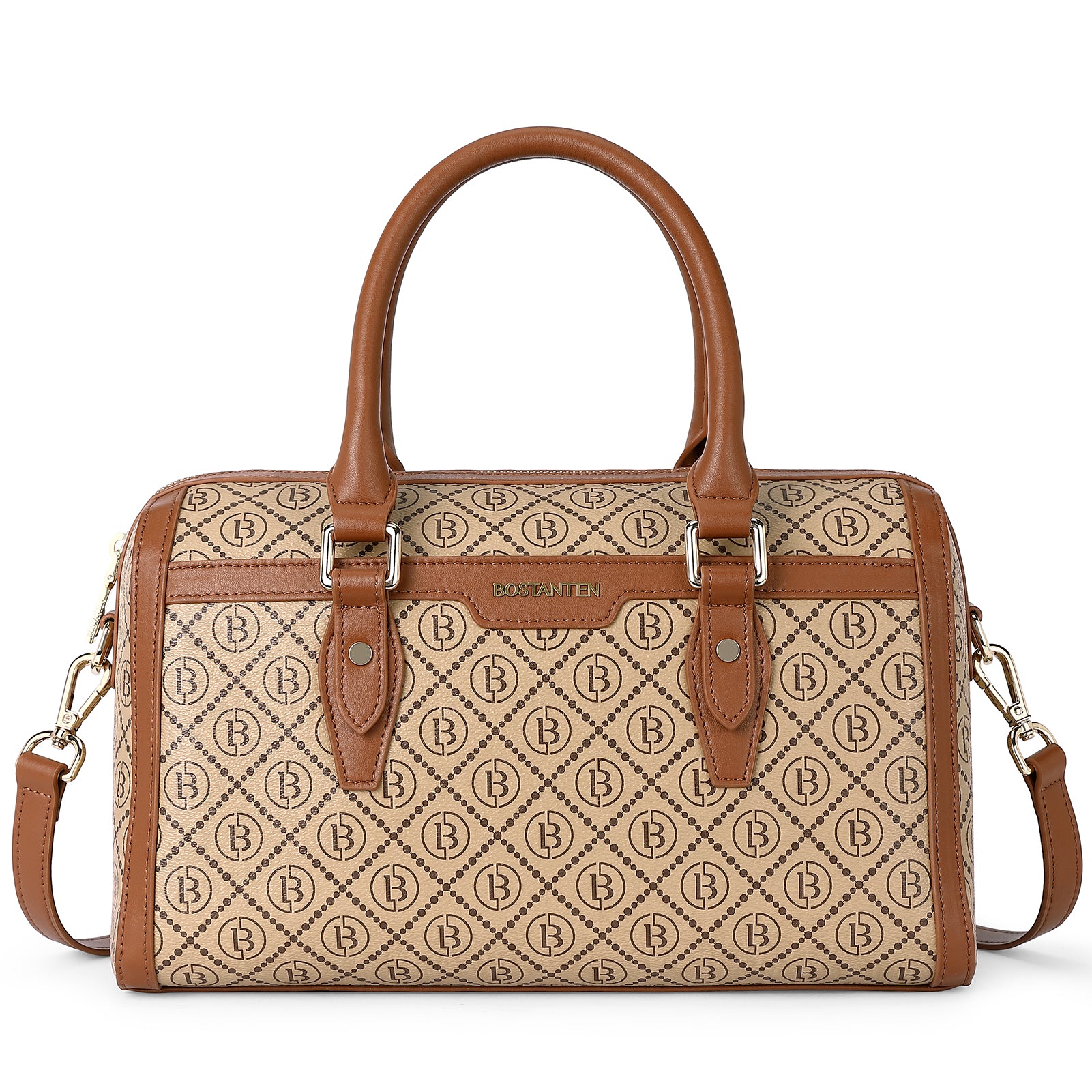 BOSTANTEN Women's Genuine Leather Tote Bag - Designer Top Handle Crossbody Purse for Work, Travel & Everyday Use
