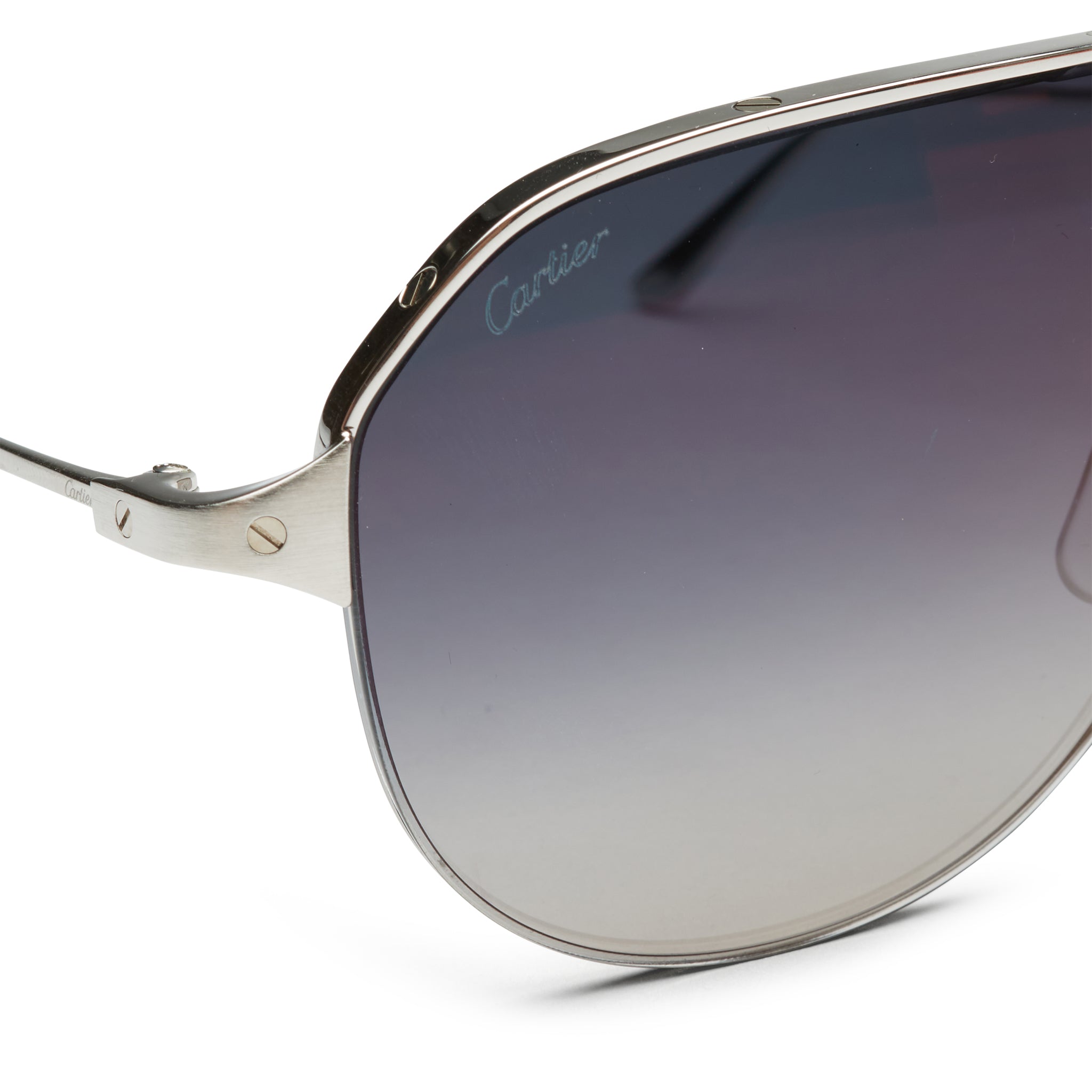 Cartier Eyewear CT0229S 004 Santos De Cartier Silver Sunglasses for Men & Women - Luxury Designer Sunglasses with UV Protection - Perfect for Outdoor, Travel & Fashion Accessories