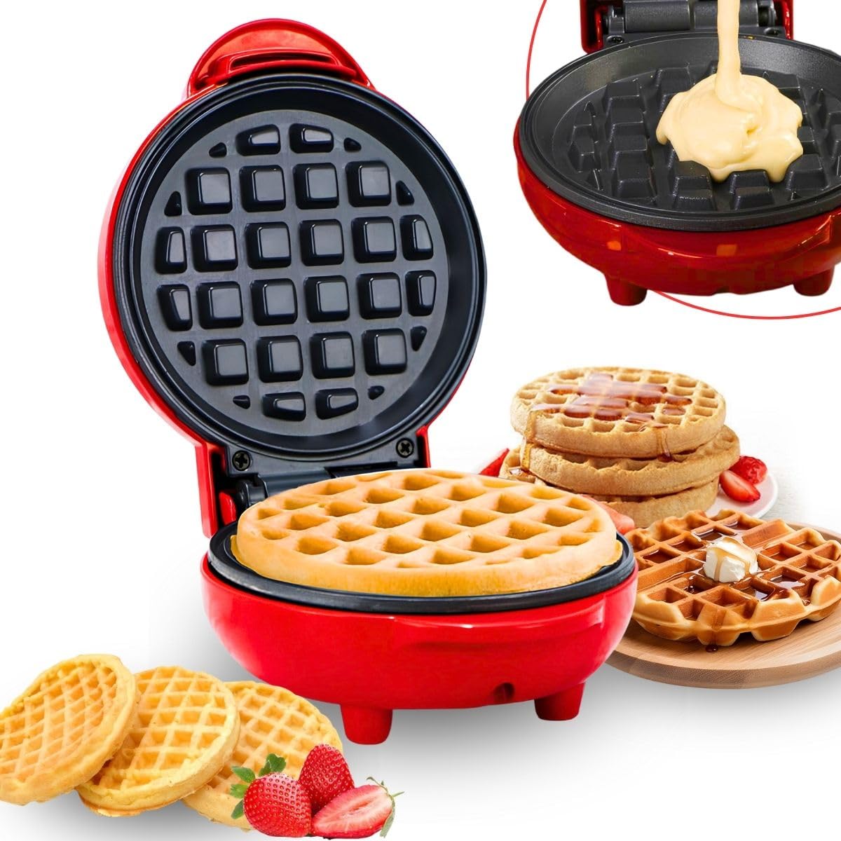 Professional Non-Stick 110V Electric Waffle Maker Machine - Perfect for Breakfast, Brunch, and Family Gatherings
