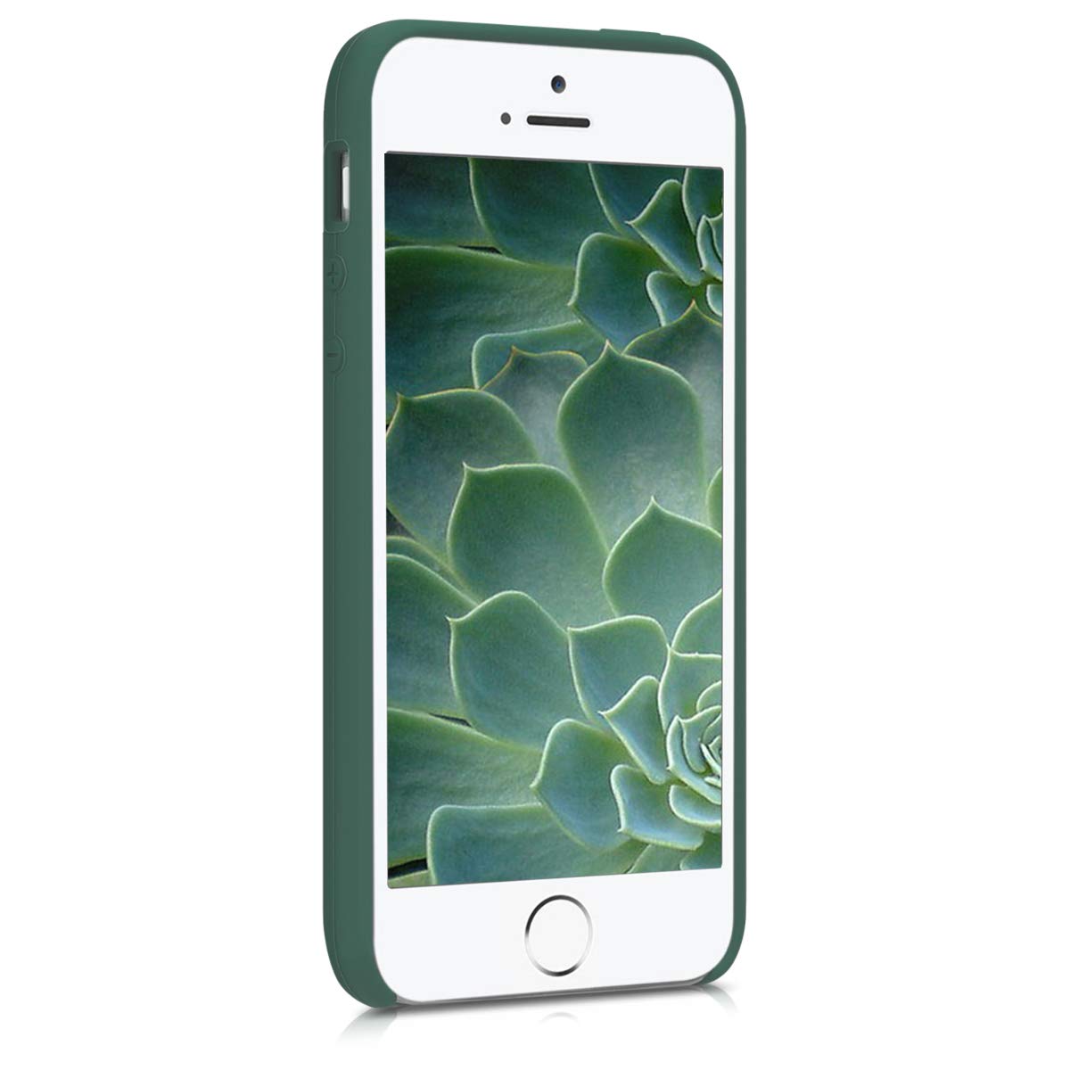 kwmobile TPU Silicone Case for Apple iPhone SE (1st Gen 2016) / iPhone 5 / iPhone 5S - Soft Finish Protective Phone Cover in Forest Green - Perfect for Daily Use, Outdoor Activities and Work