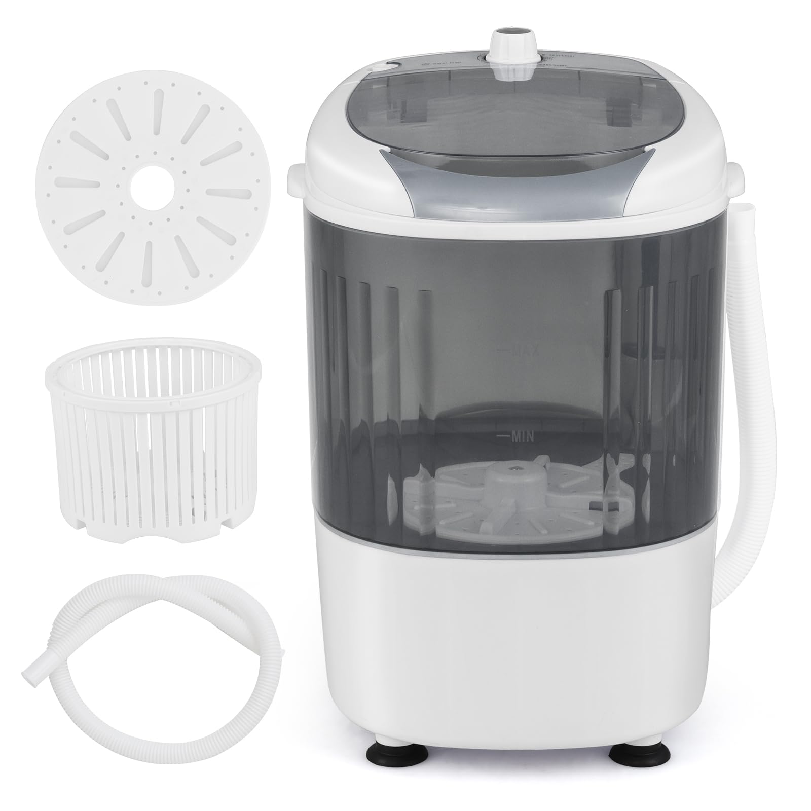ARLIME 5.5LBS Mini Washer Dryer Combo - Compact Semi-Automatic Washing Machine with Drain Hose & Spin Tub - Portable Laundry Solution for Apartments, Dorms, RVs & Camping (Grey) - Perfect for Small Spaces & Travel Use