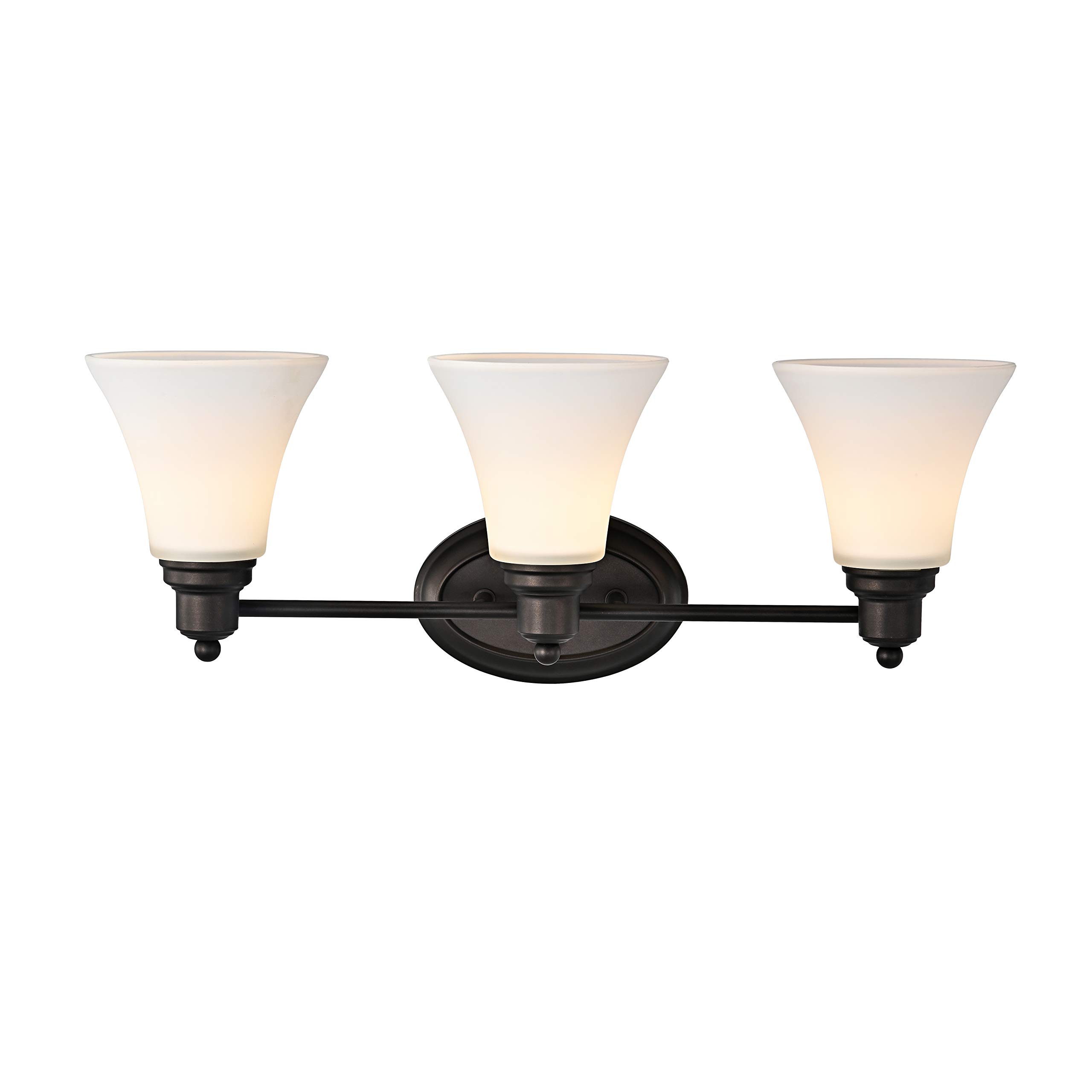 Chloe Lighting Janet Modern 3-Light Bathroom Vanity Light Fixture in Rubbed Bronze - 24 Inch Width for Bathroom, Powder Room, or Dressing Area