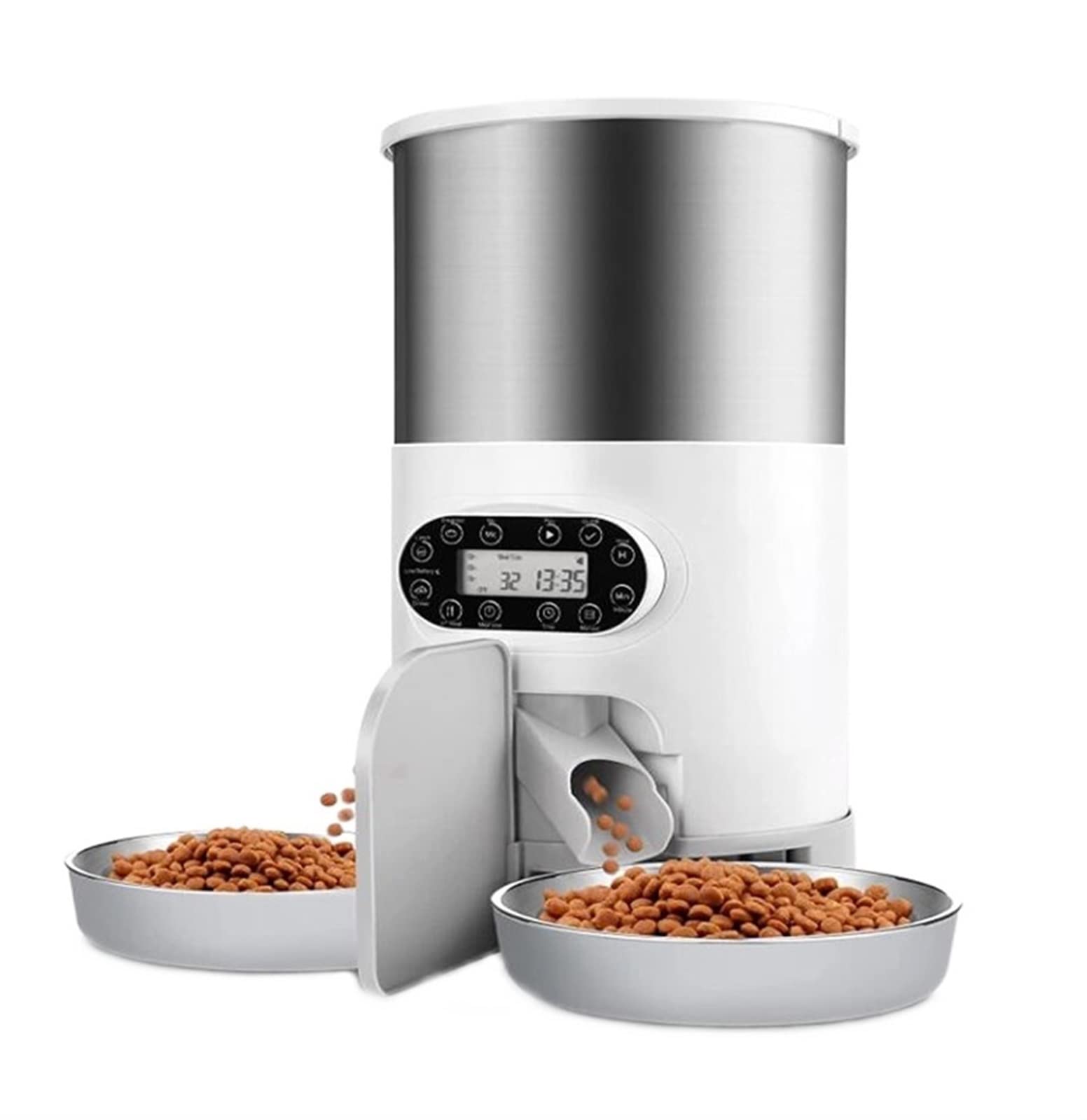 Smart APP Pet Feeder for Cats & Dogs - Automatic Food Dispenser with Stainless Steel Bowl - Perfect for Travel & Busy Owners