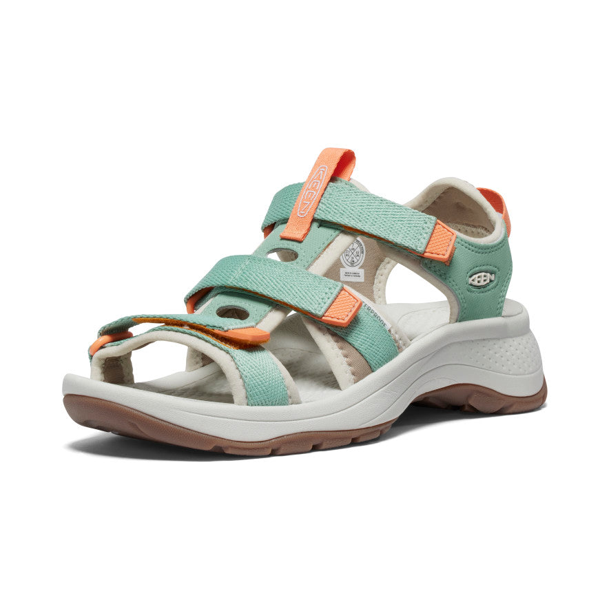 Women's Astoria West Open Toe Sandals - Granite Green & Tangerine | Comfortable Summer Casual Shoes for Beach, Vacation & Outdoor Activities