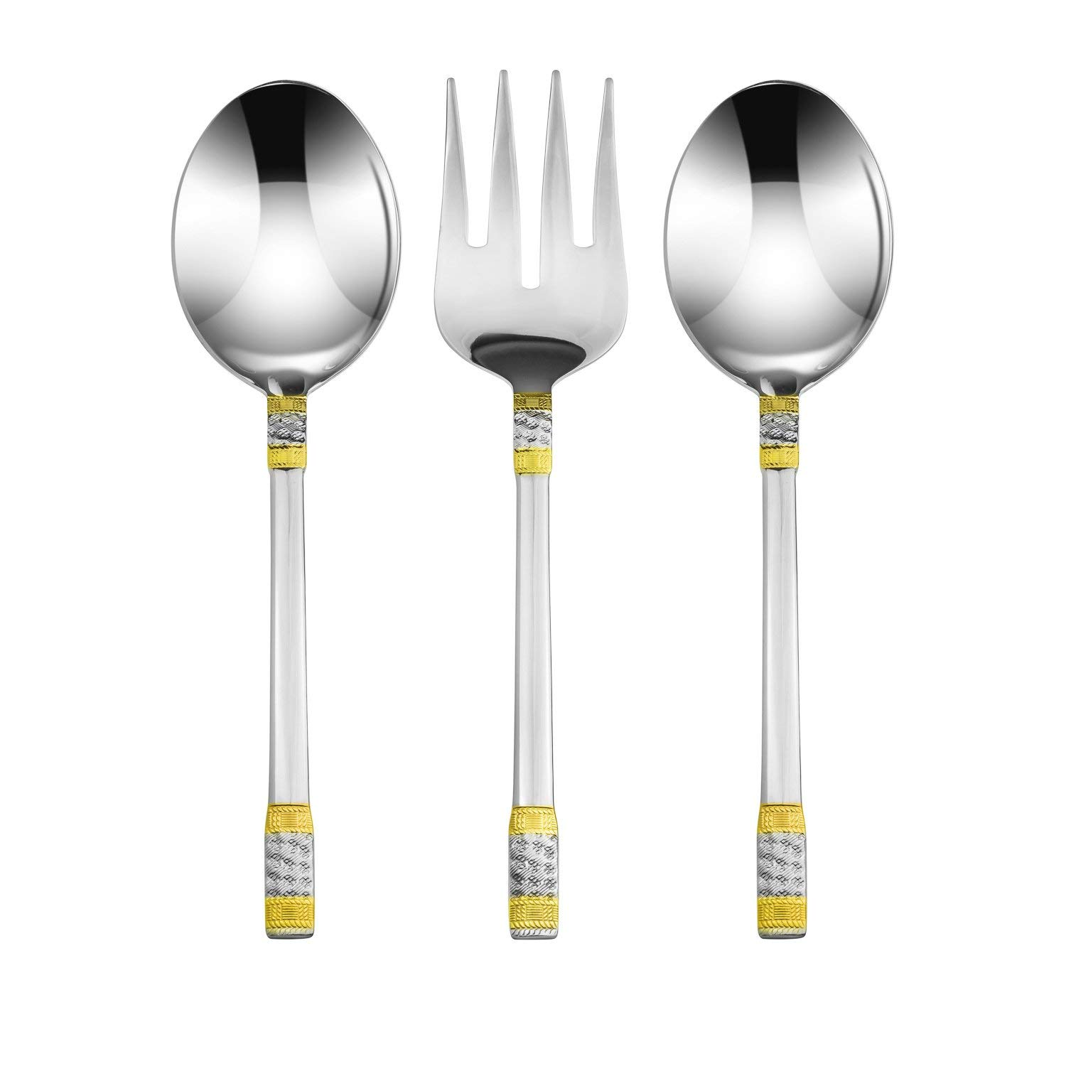 Luxor 75-Piece Flatware Set - Premium 18/10 Stainless Steel Silverware with 24K Gold Accents - 12-Person Dining Set with Wooden Storage Case - Elegant Tableware for Formal Dinners, Weddings & Holiday Entertaining