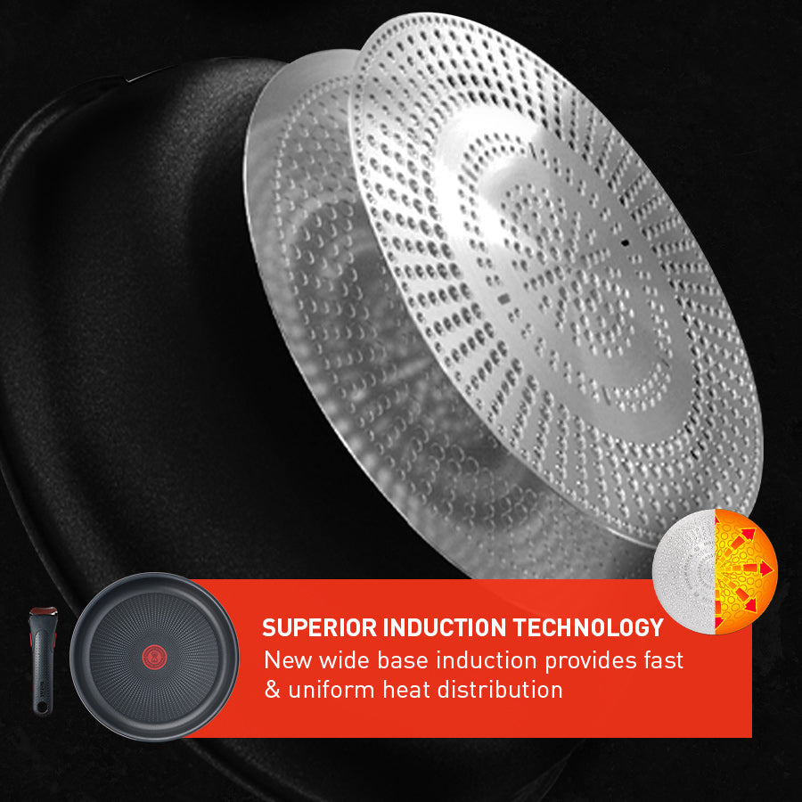 Tefal Ingenio Unlimited Induction Non-Stick 3-Piece Frypan Set - Perfect for Home Cooking, Professional Kitchens & Induction Stovetops