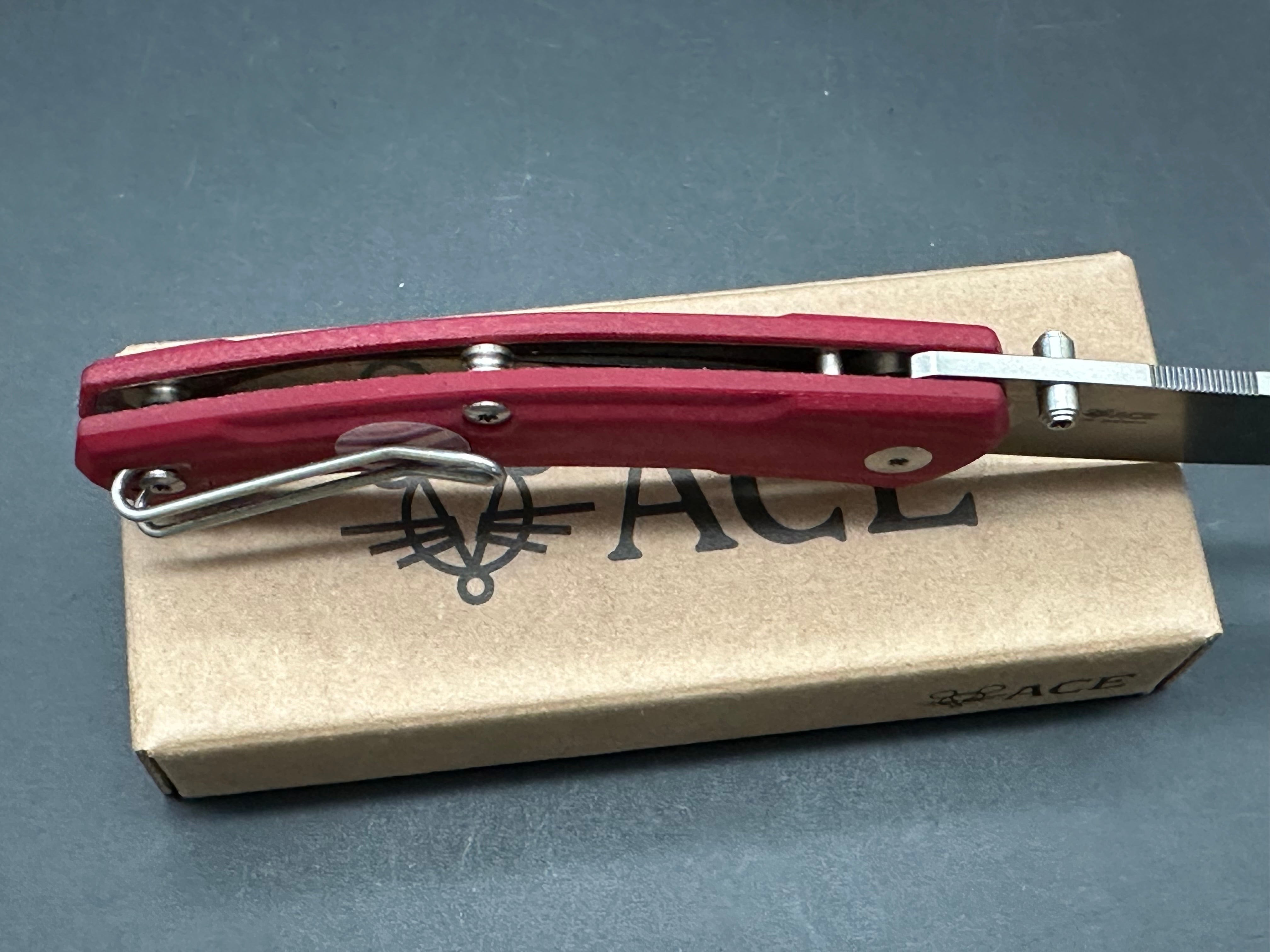 Giant ACE IONA V2 Folding Knife - Red Linen Micarta Handle with MagnaCut Blade | EDC, Outdoor Survival, Camping & Everyday Carry