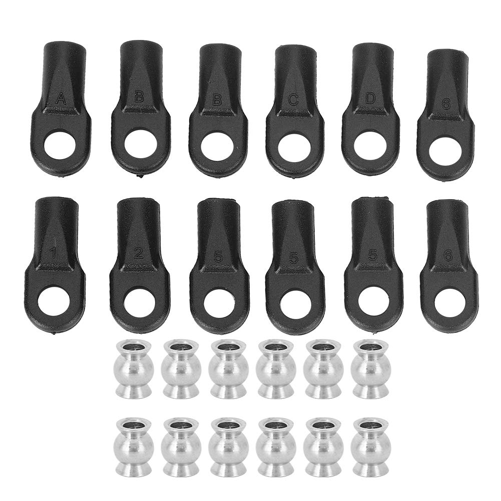 12pcs RC Rod End Kit - Plastic & Metal Hollow Ball Rod Ends for Easy Assembly & Replacement - Perfect for Model Cars, RC Vehicles & DIY Projects