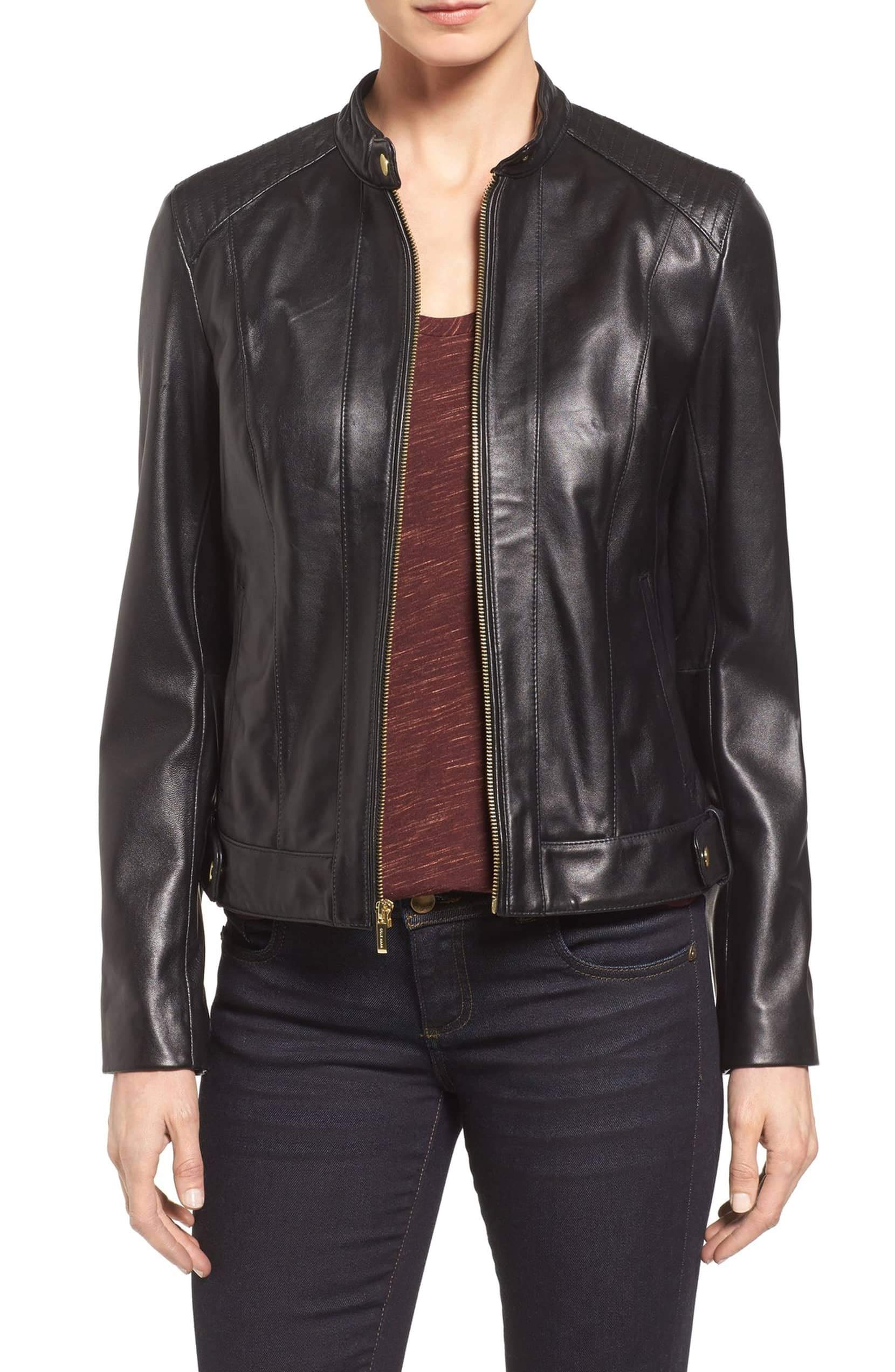 Stylish Women's Leather Motorcycle Jacket - Quilted Bomber Biker Outwear for Riding & Casual Wear | Fashionable & Durable Leather Jacket for Women