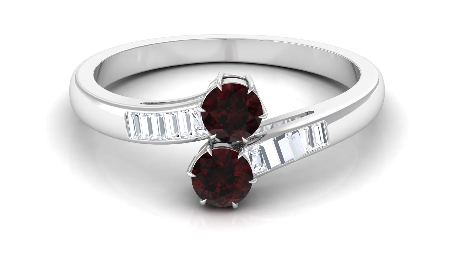 Certified Garnet & Diamond Wrap Ring - 14K Solid Gold Two-Stone January Birthstone Jewelry for Women | Perfect for Gifts, Anniversaries & Everyday Elegance