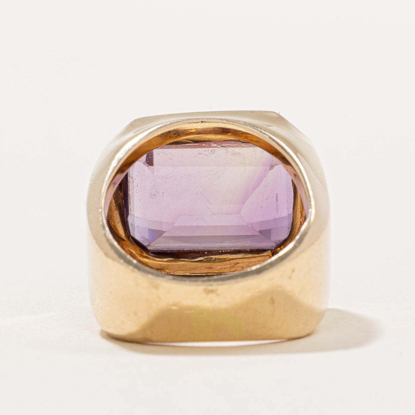Emerald Cut Amethyst Cocktail Ring - 11.00ct Genuine Purple Gemstone Ring - Size 5 - Elegant Statement Jewelry for Women - Perfect for Evening Parties, Weddings & Special Occasions