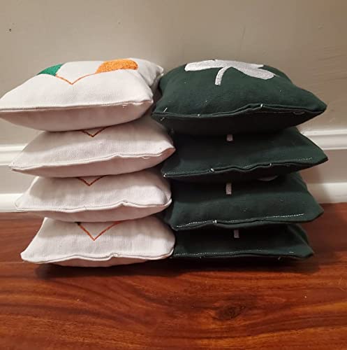 Premium St. Patrick's Day Cornhole Bags Set of 8 - Heavy Duty Bean Bags for Outdoor Lawn Games, Parties & Tailgating - Perfect for Backyard Fun, Irish Themed Events & Holiday Celebrations