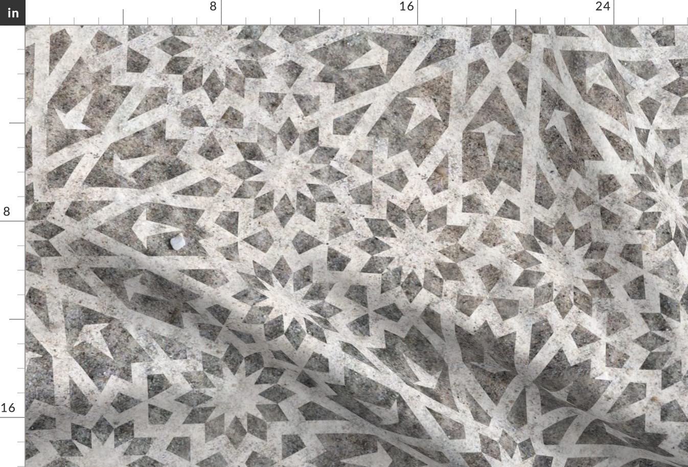 Moroccan Sand Tiles Geometric Bohemian Fabric - Spoonflower Printed Velvet Upholstery Material for Home Decor, Fat Quarter, Boho Style | Perfect for DIY Pillows, Curtains & Bohemian Fashion