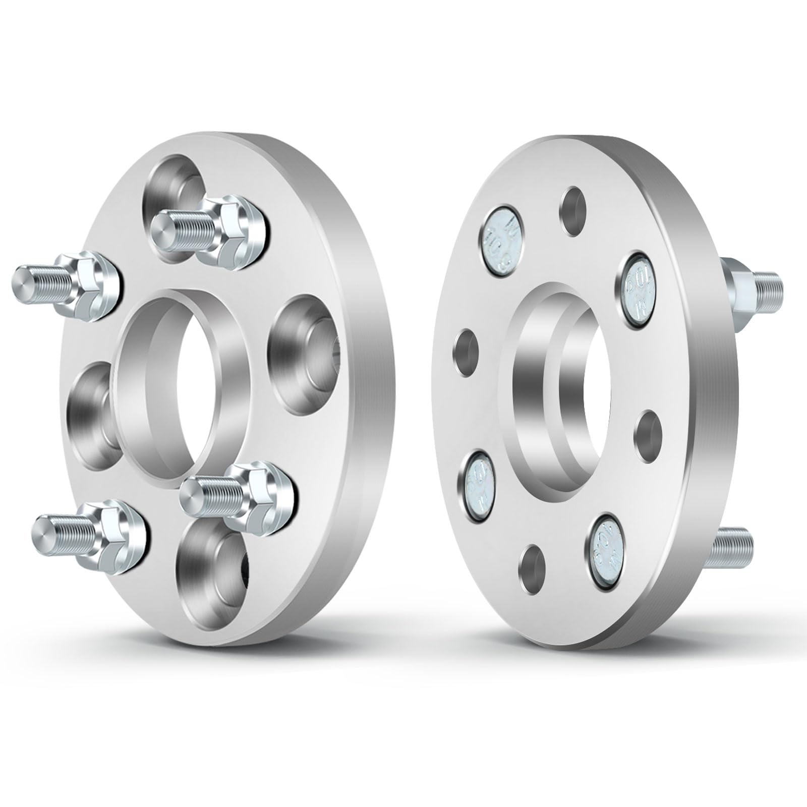 OCPTY 4x100 to 4x100 15mm Wheel Spacers for Toyota Echo, Yaris & Rio (2001-2018) - 12x1.5 Thread Size, 54.1mm Hub Bore - 2PCS - Improve Stance & Fit Aftermarket Wheels