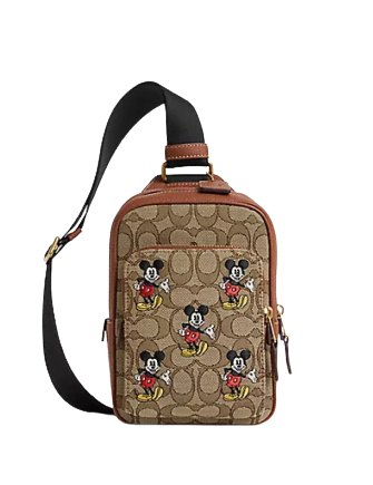 Coach Disney X Coach Track Pack 14 Inch Signature Jacquard Backpack with Mickey Mouse Print - Stylish Disney Collection for Women, Perfect for Travel, School & Everyday Use