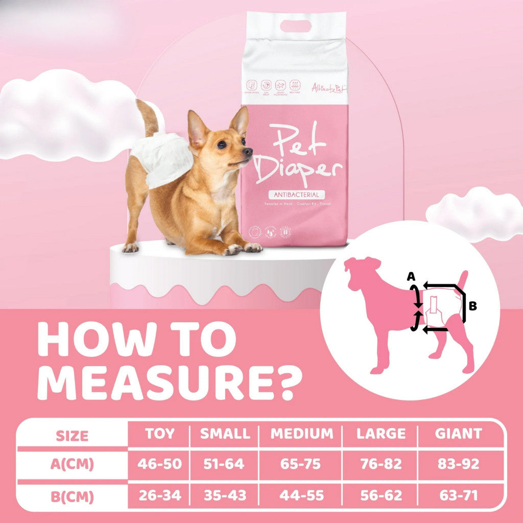 Ultimate Pet Antibacterial Disposable Female Dog Diapers - 5 Sizes (XS, S, M, L, XL) - Super Absorbent Washable Puppy Pads for Incontinence, Heat Cycles & Training - Perfect for Small, Medium & Large Dogs at Home or Travel