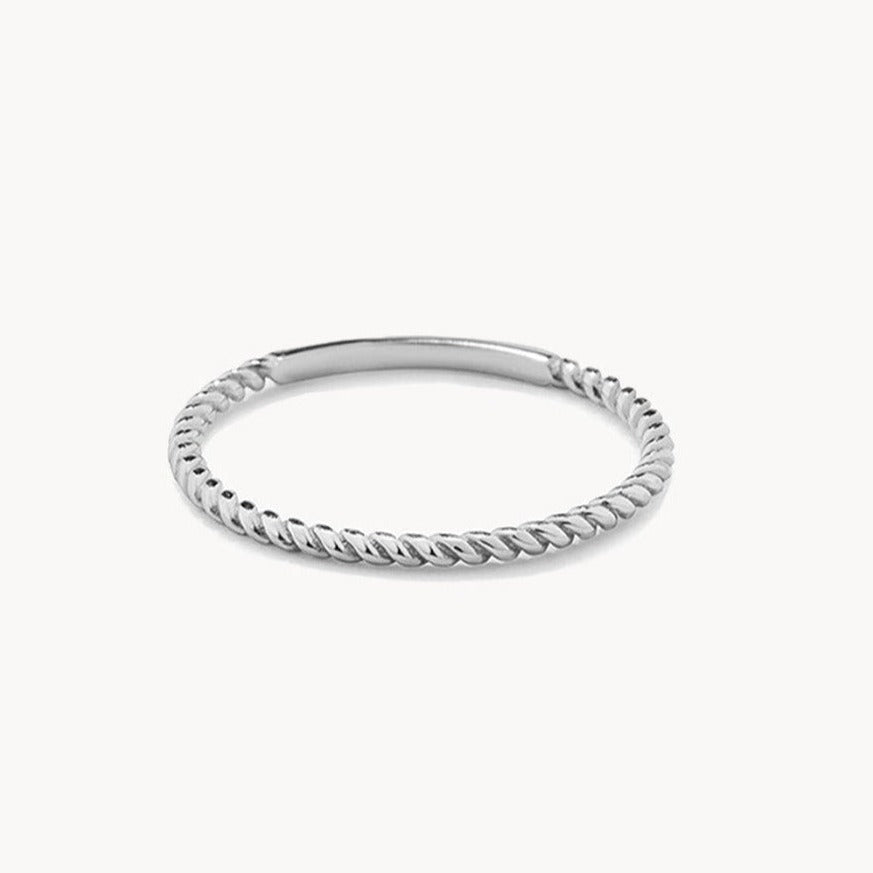 Silver Rope Stacker Ring for Women - Trendy Layered Stackable Rings for Everyday Wear & Gift Giving