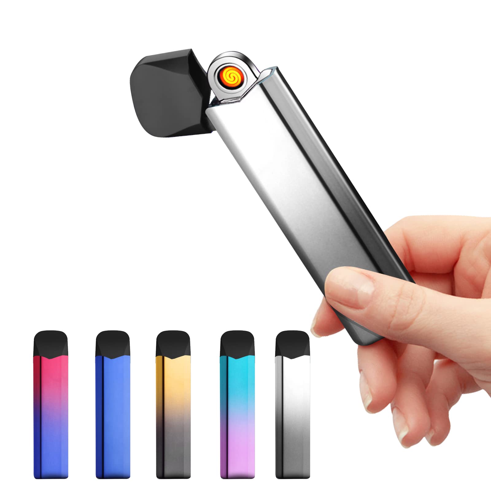 RSBYE Mini Arc Lighter USB Rechargeable - Windproof Plasma Lighter with LED Indicator for Camping & Outdoor
